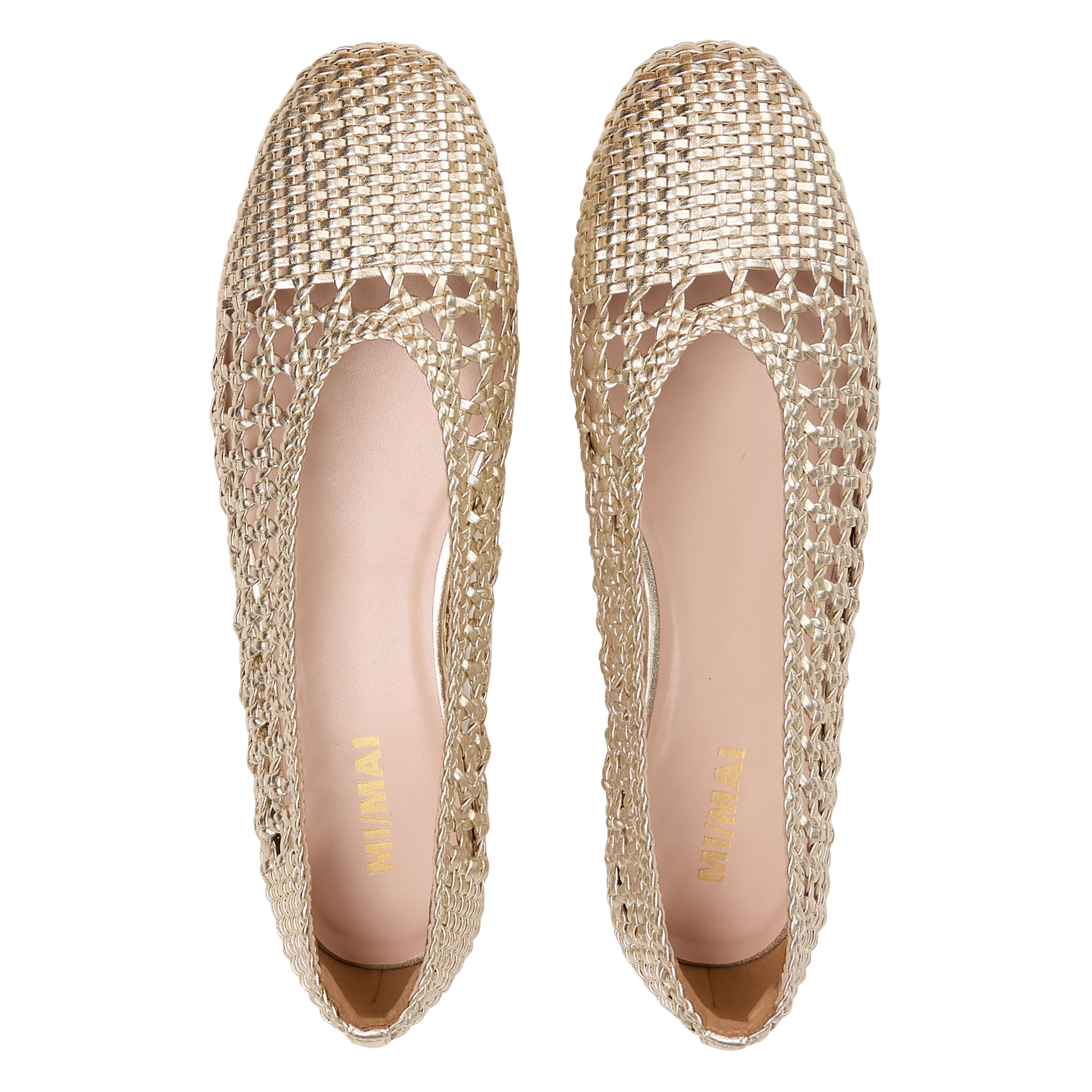 Ballerines effet cuir tressées MI/MAI Doré