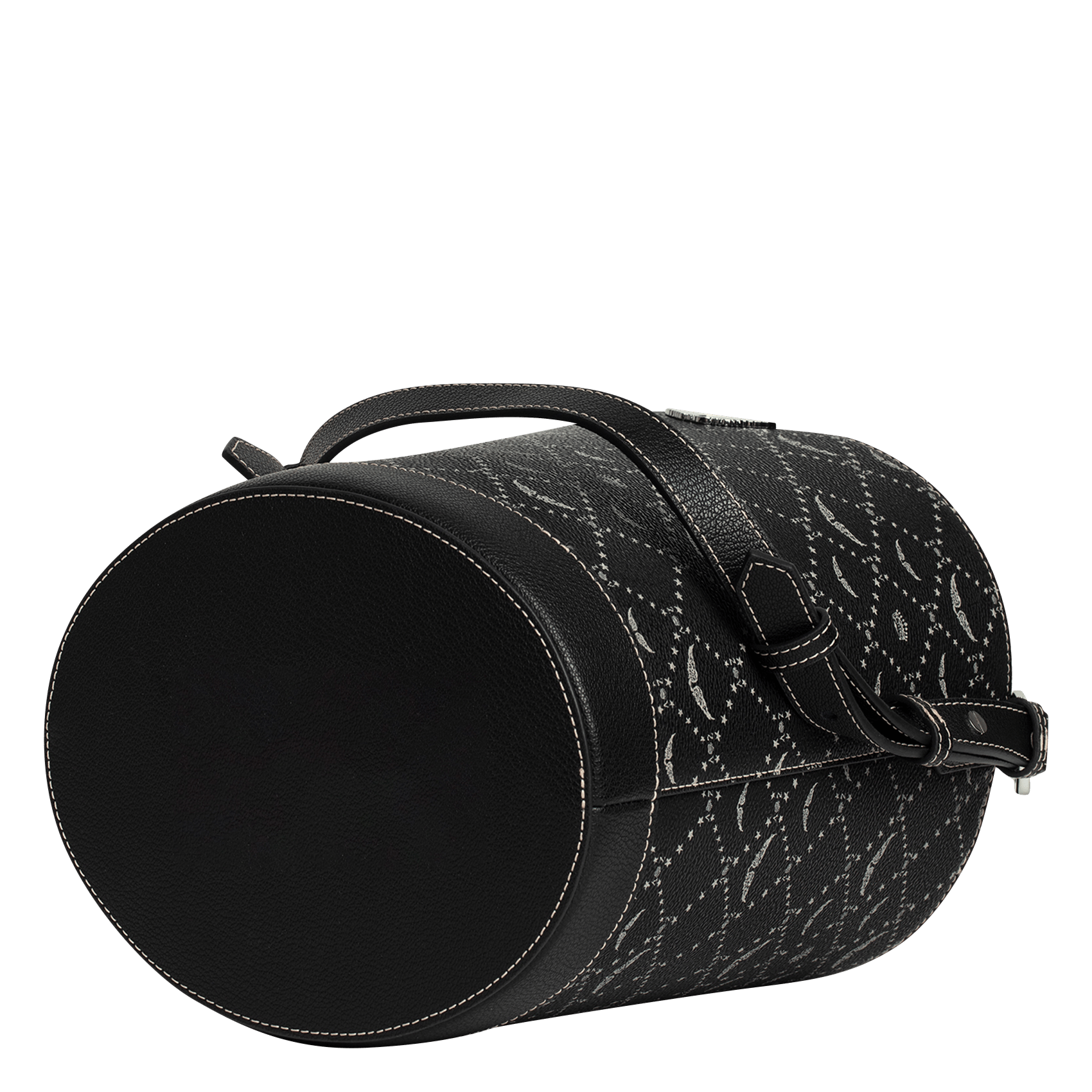 Sac seau en toile monogramme ZADIG&VOLTAIRE Noir