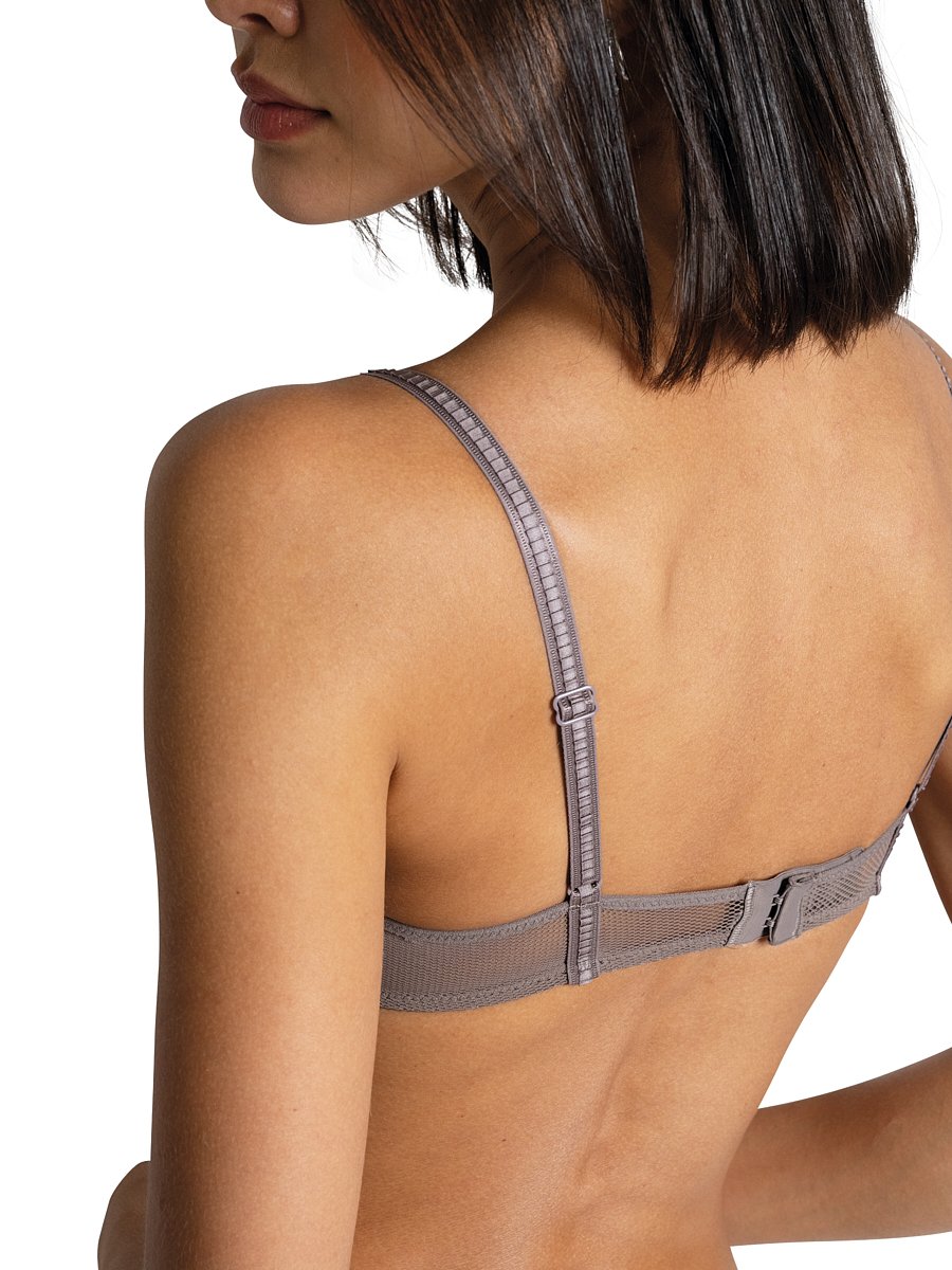 A Fleur De Toi demi-cup bra Grey