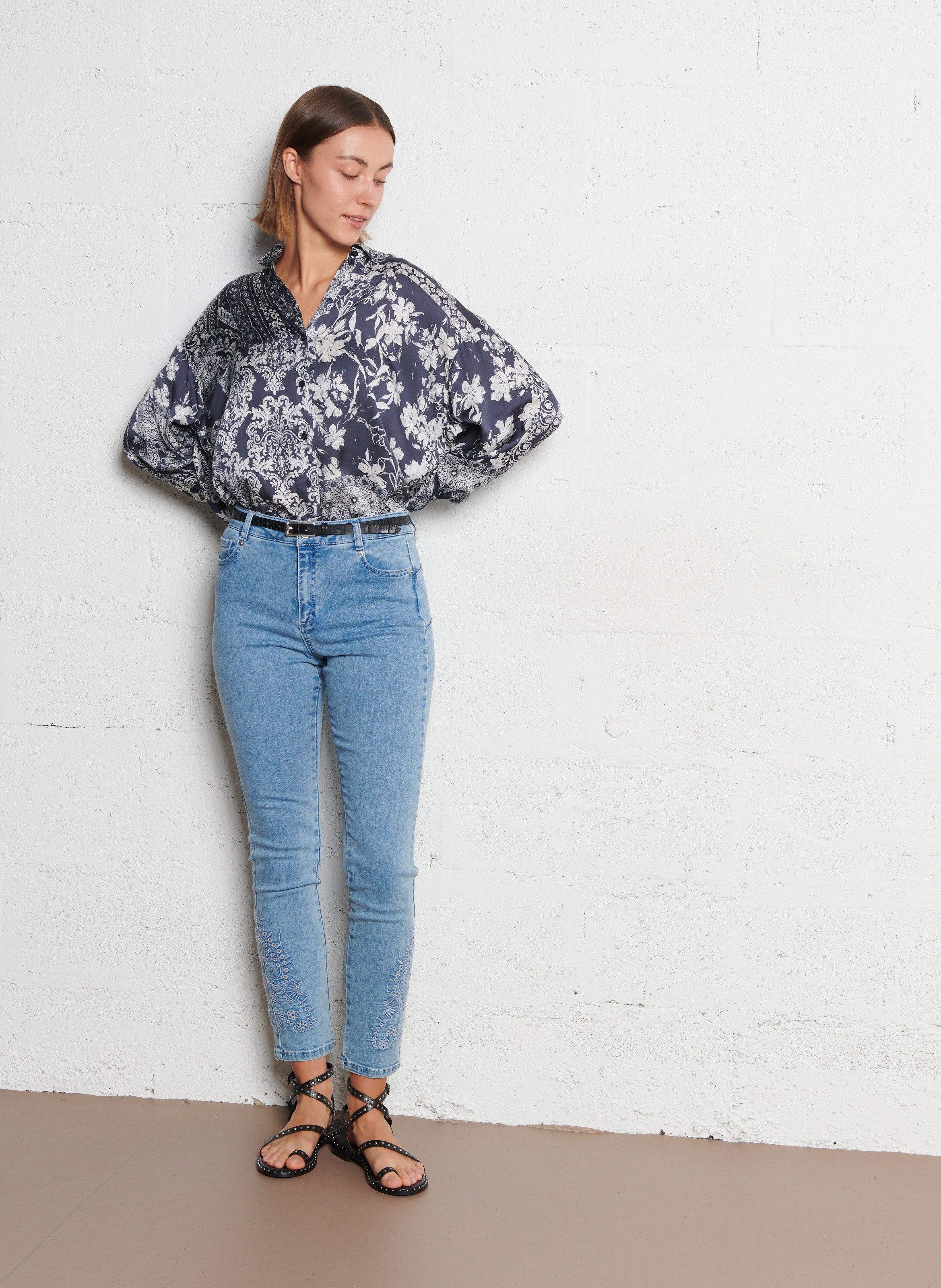 Cracked-effect belt IKKS Black