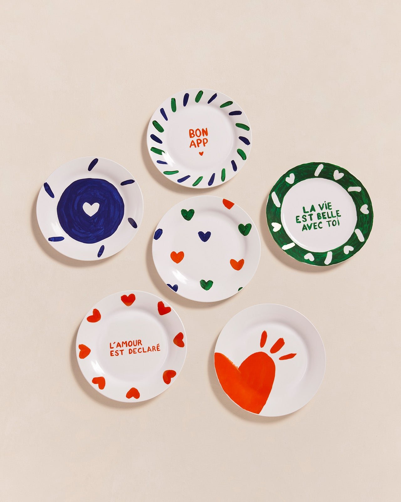 Large Heart Dessert Plate EMOI EMOI White