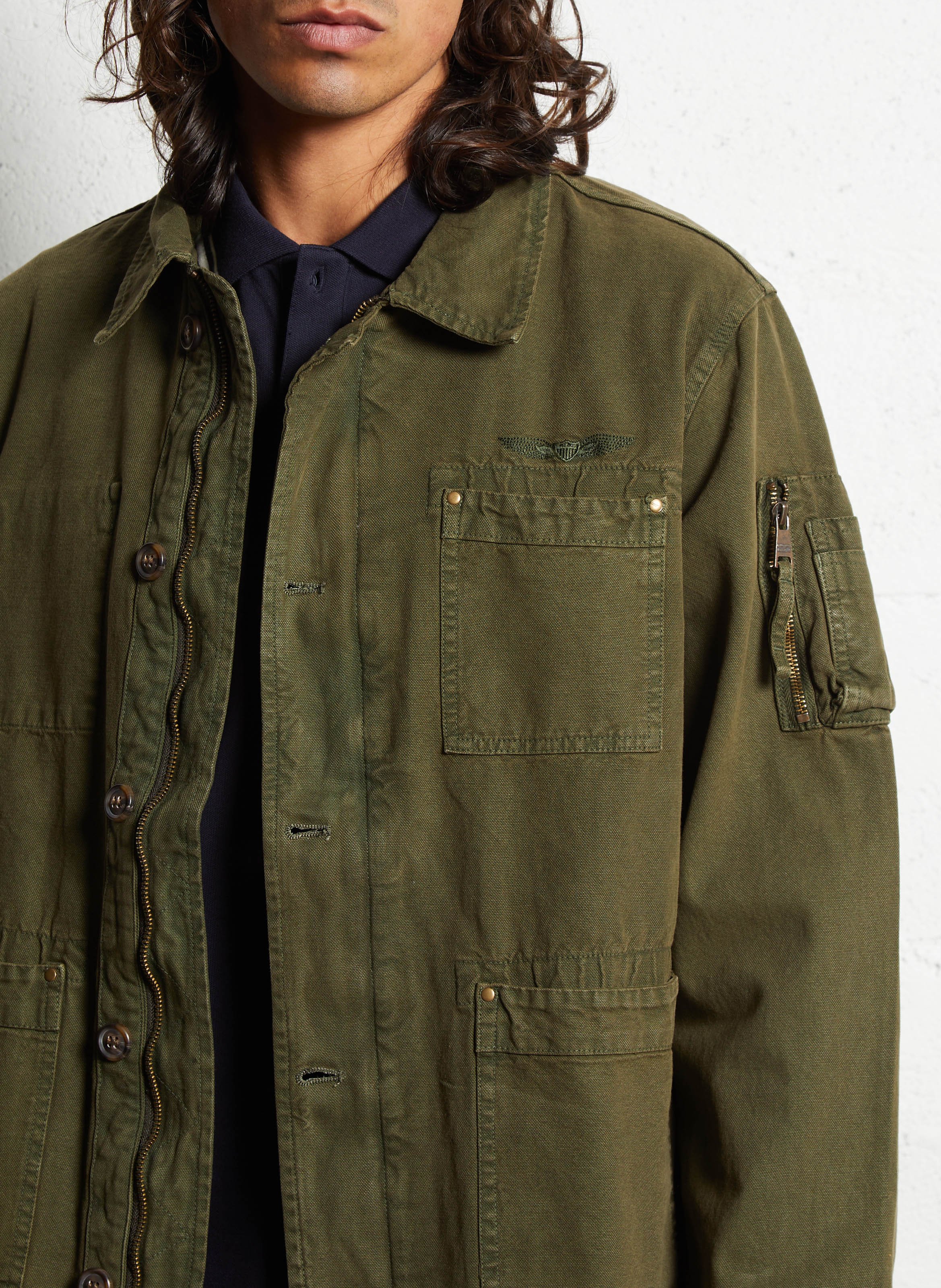 Recht, katoenen overshirt BOMBERS ORIGINAL Kaki