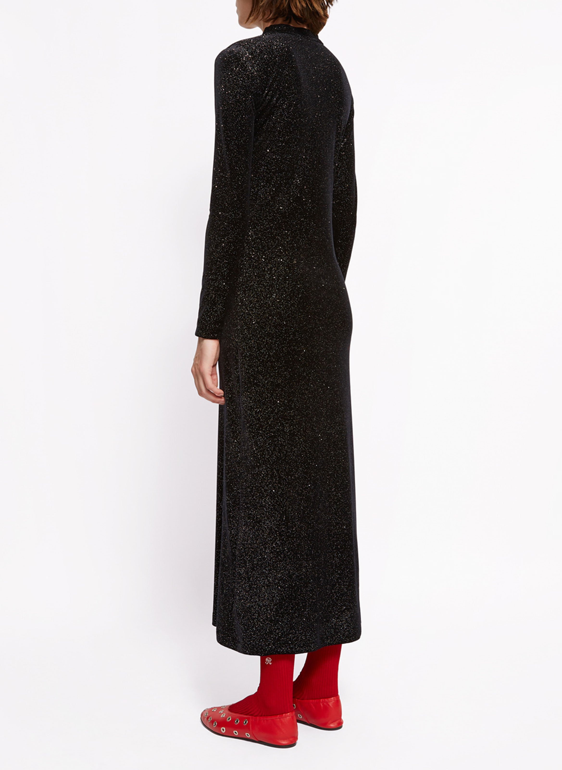 Robe longue col rond pailletée ROSEANNA Noir