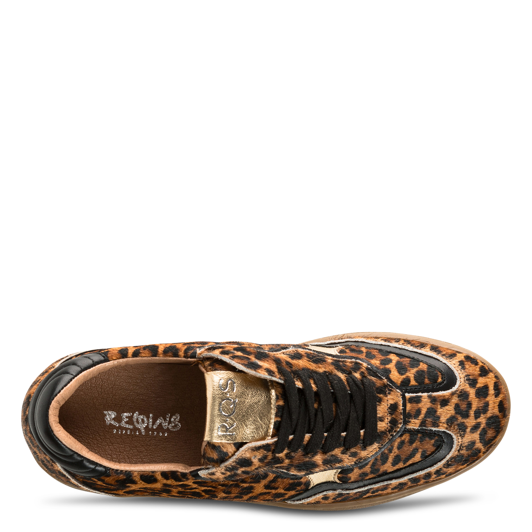 Lage sneakers van bedrukt pony leder REQINS Bruin