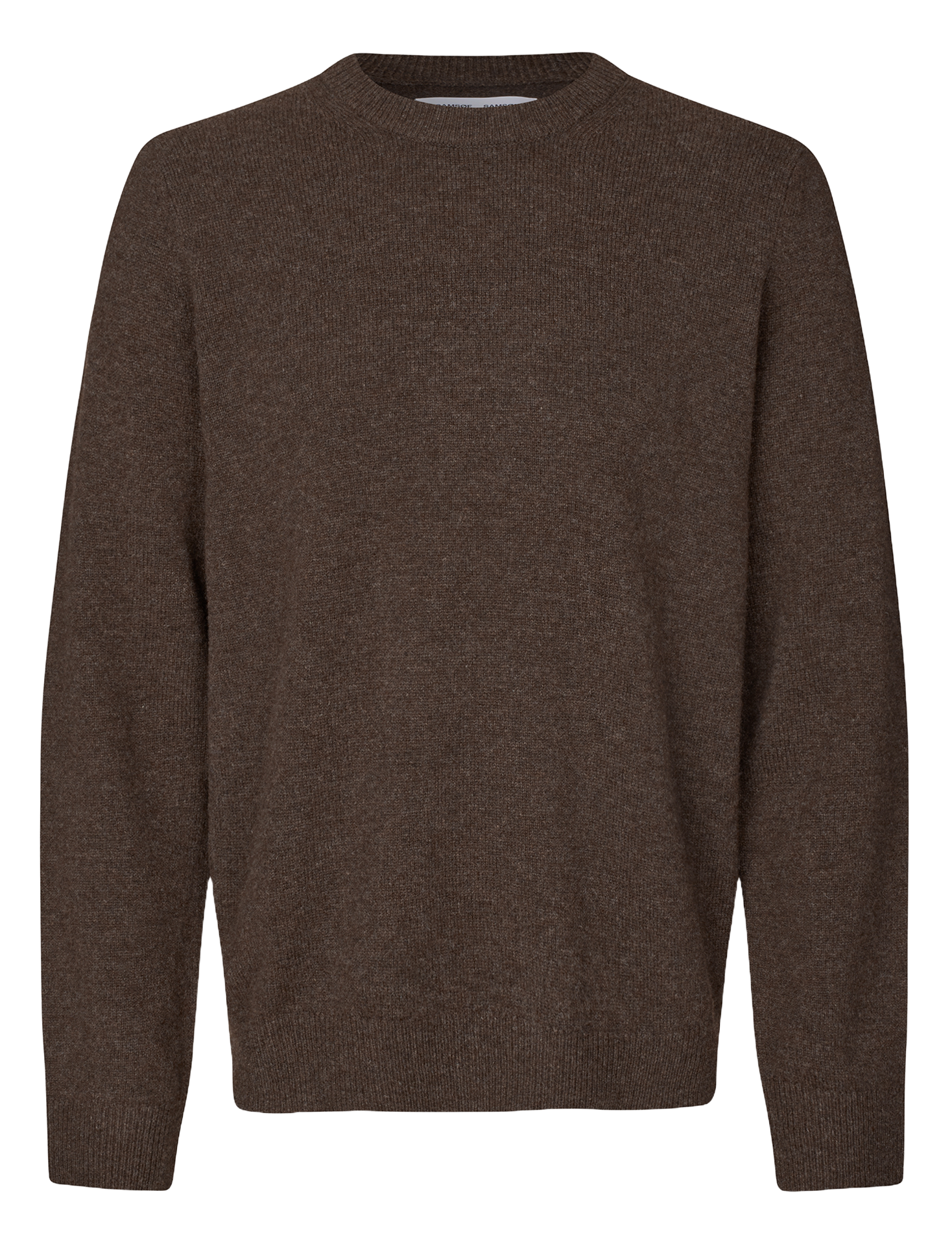 Pull col rond en laine mérinos SAMSOE SAMSOE Marron