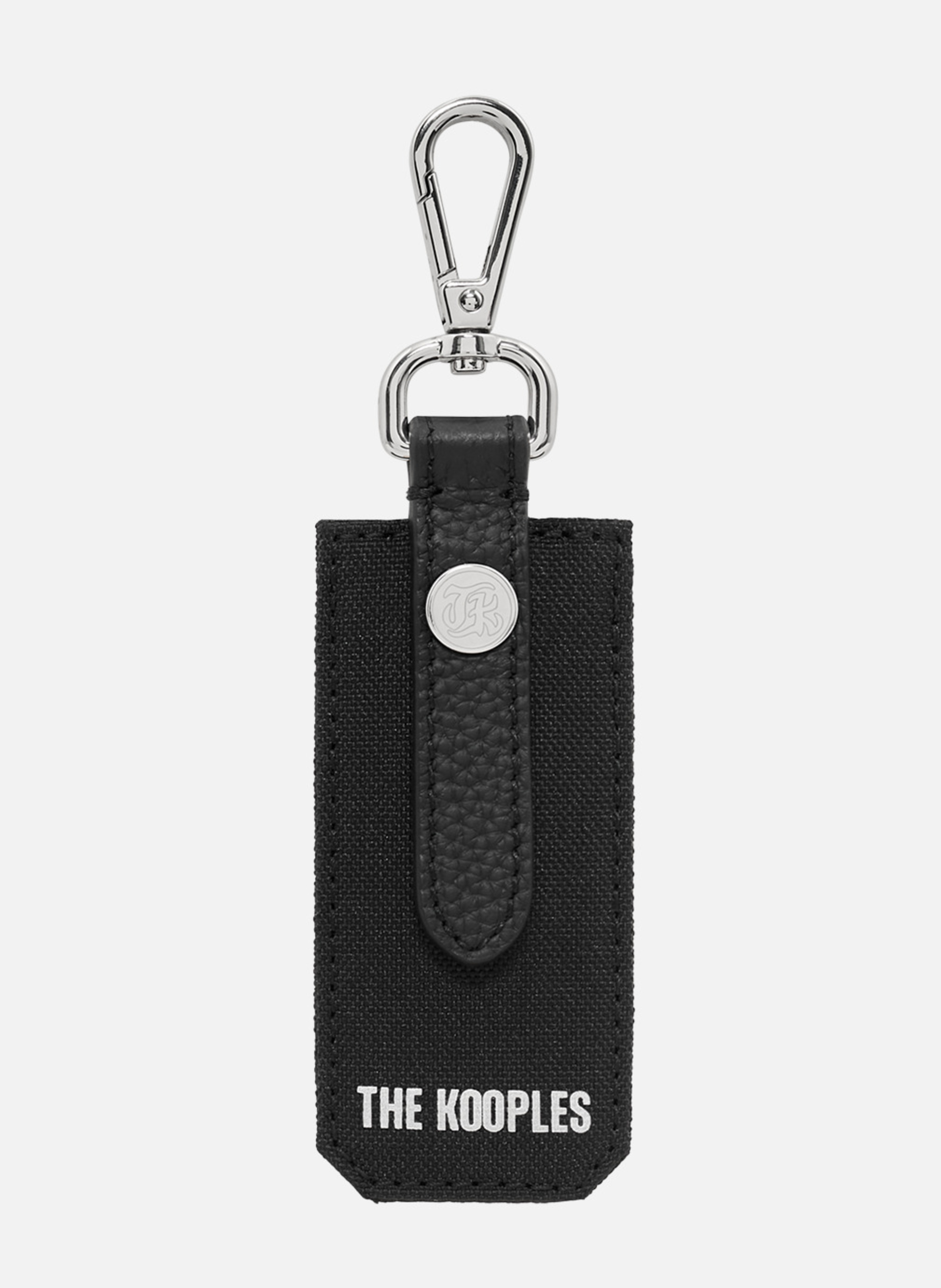 Canvas and grained leather keychain THE KOOPLES Black