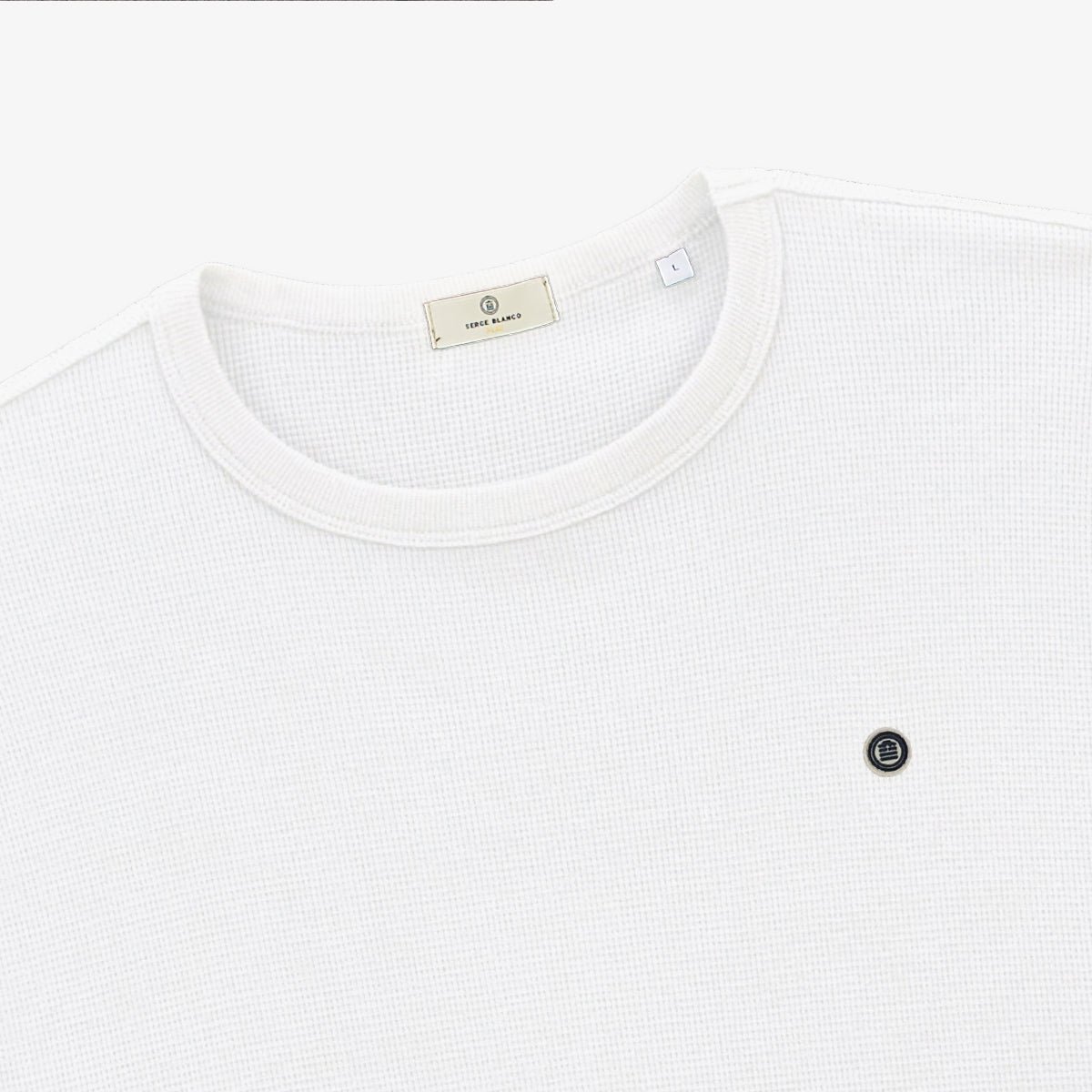 Short-sleeved waffle fabric T-shirt SERGE BLANCO White