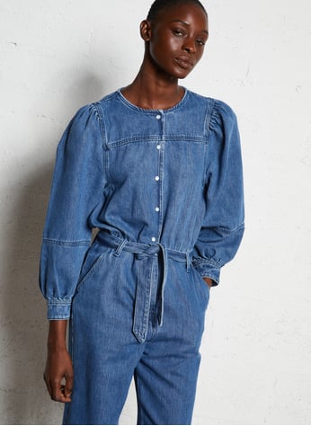 CUPSHE Combinaison pour femme avec col rond sans manches boutonnée à la taille et jambes longues et larges avec poches, Noir , XS CUPSHE Combinaison pour femme avec col rond sans manches boutonnée à la taille et jambes longues et larges avec poches, Noir , XS
