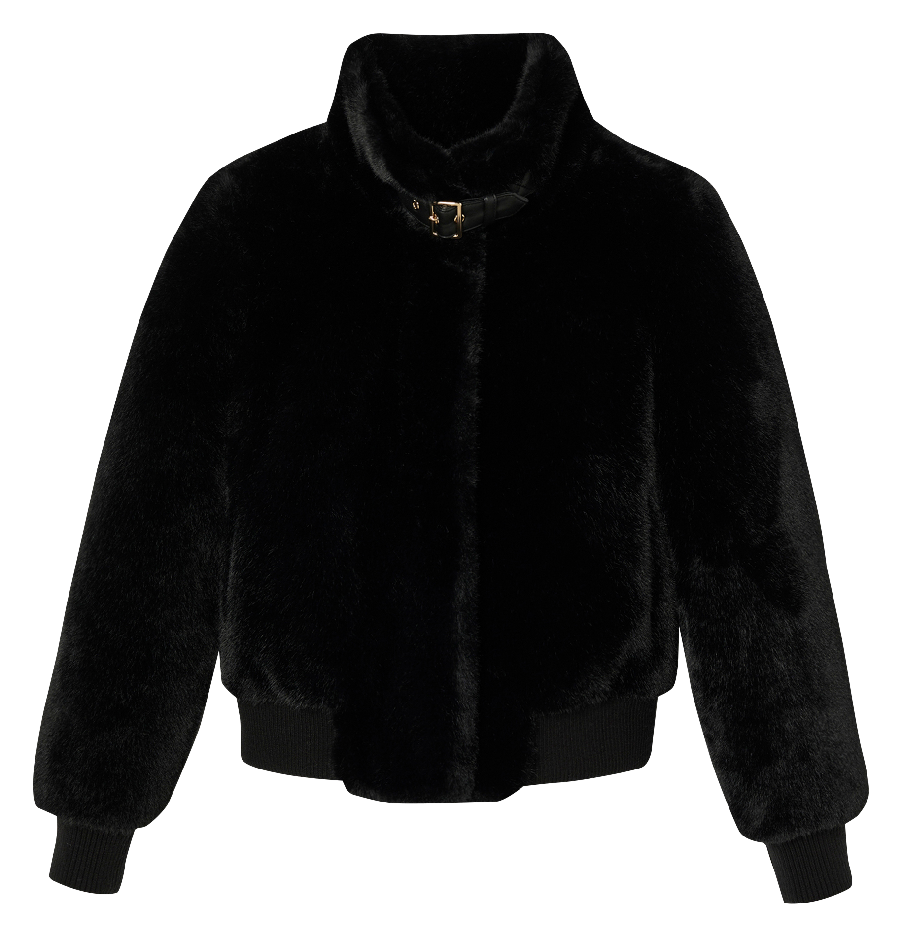 High-neck faux fur jacket ZAPA Black