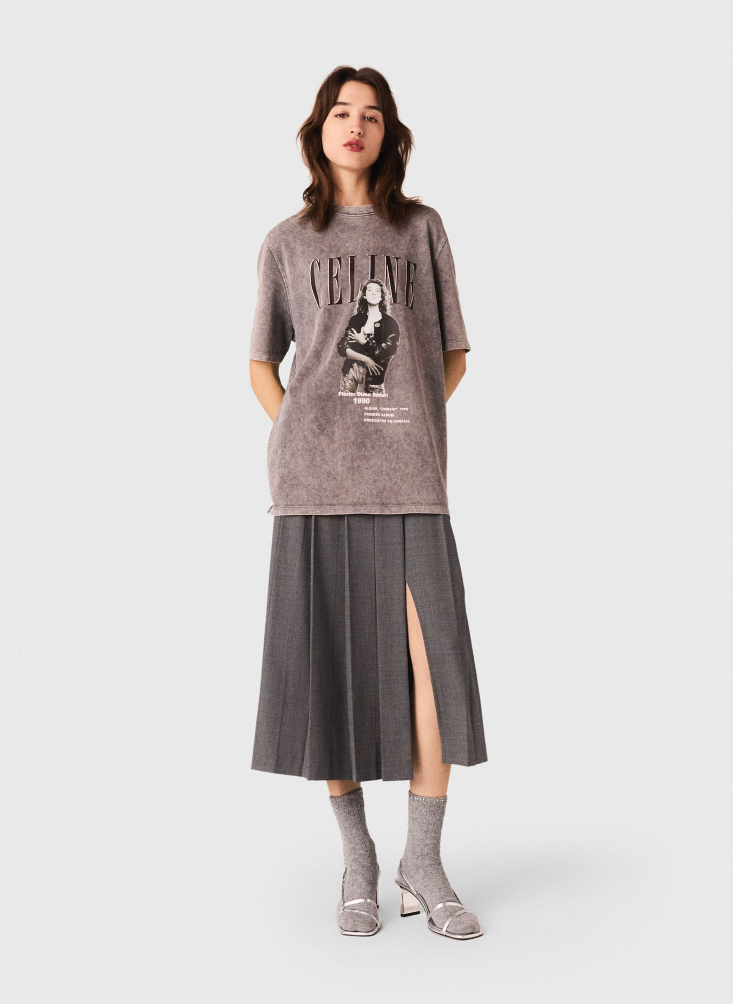 Oversized cotton T-shirt MAJE Grey