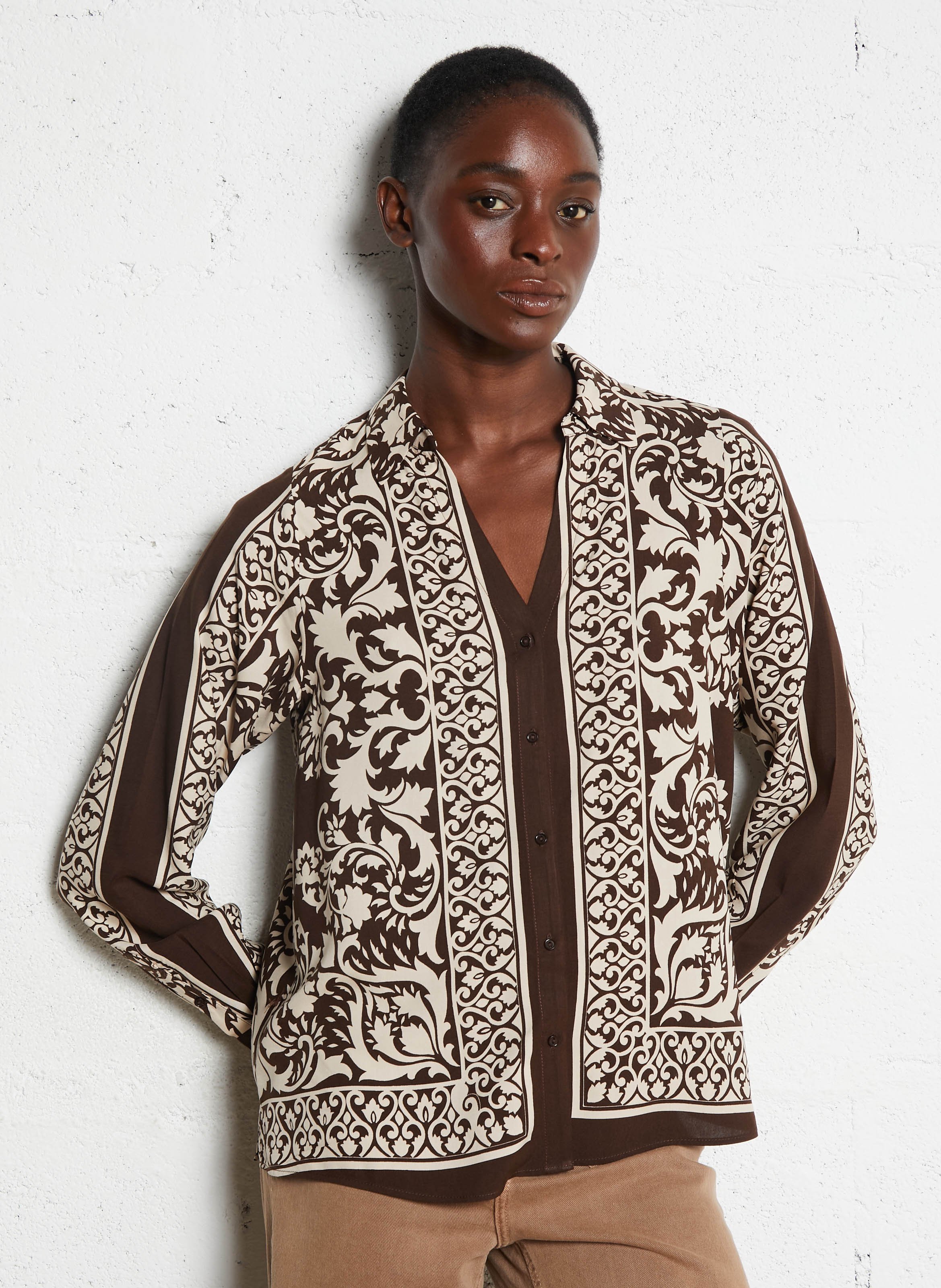 Blouse met klassieke kraag SUD EXPRESS Bruin