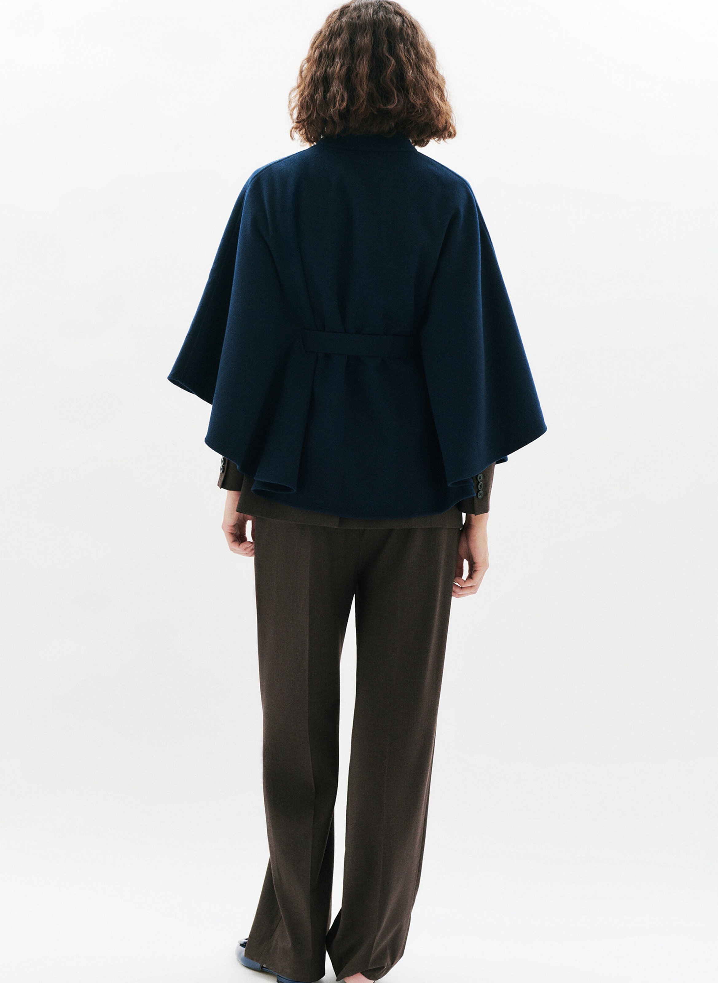 Poncho ample col montant CAROLL Bleu