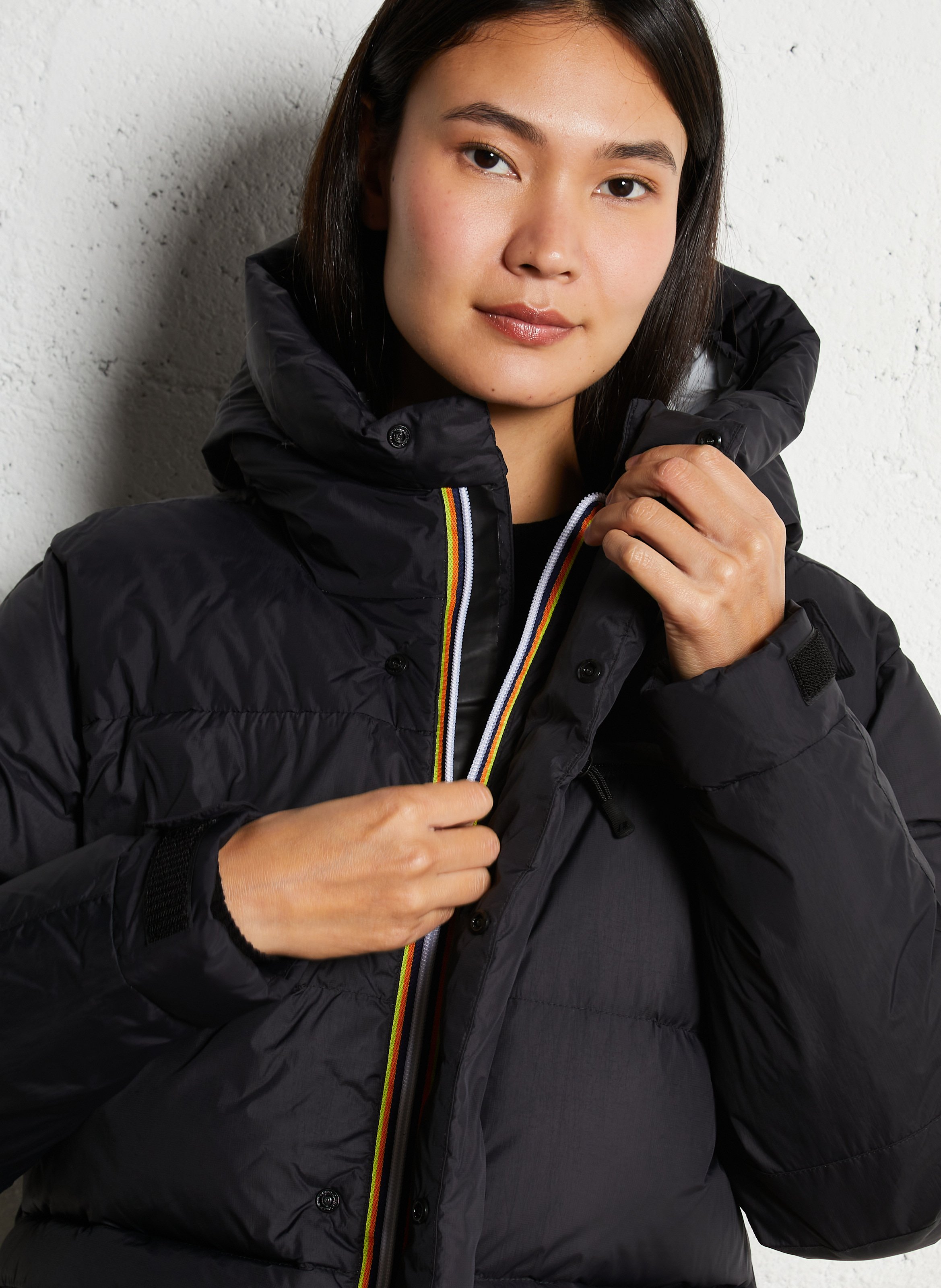 Gesteppte Oversize-Daunenjacke K-WAY Schwarz