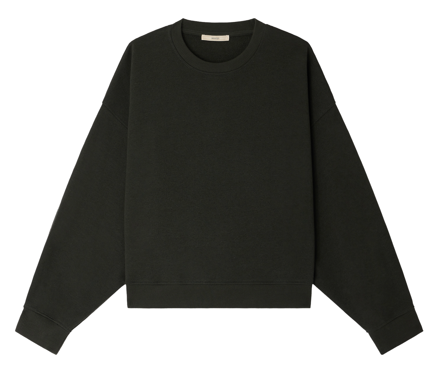 Sweat oversize col rond en coton mélangé SESSUN Marron