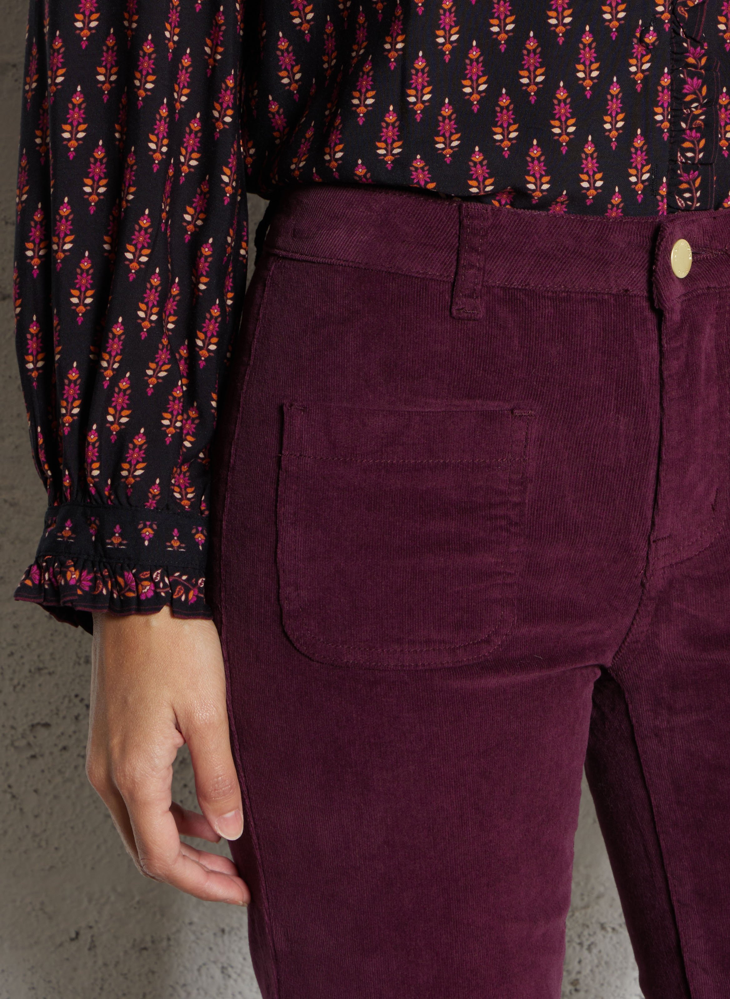 Solid velvet straight-leg pants LA PETITE ETOILE Red