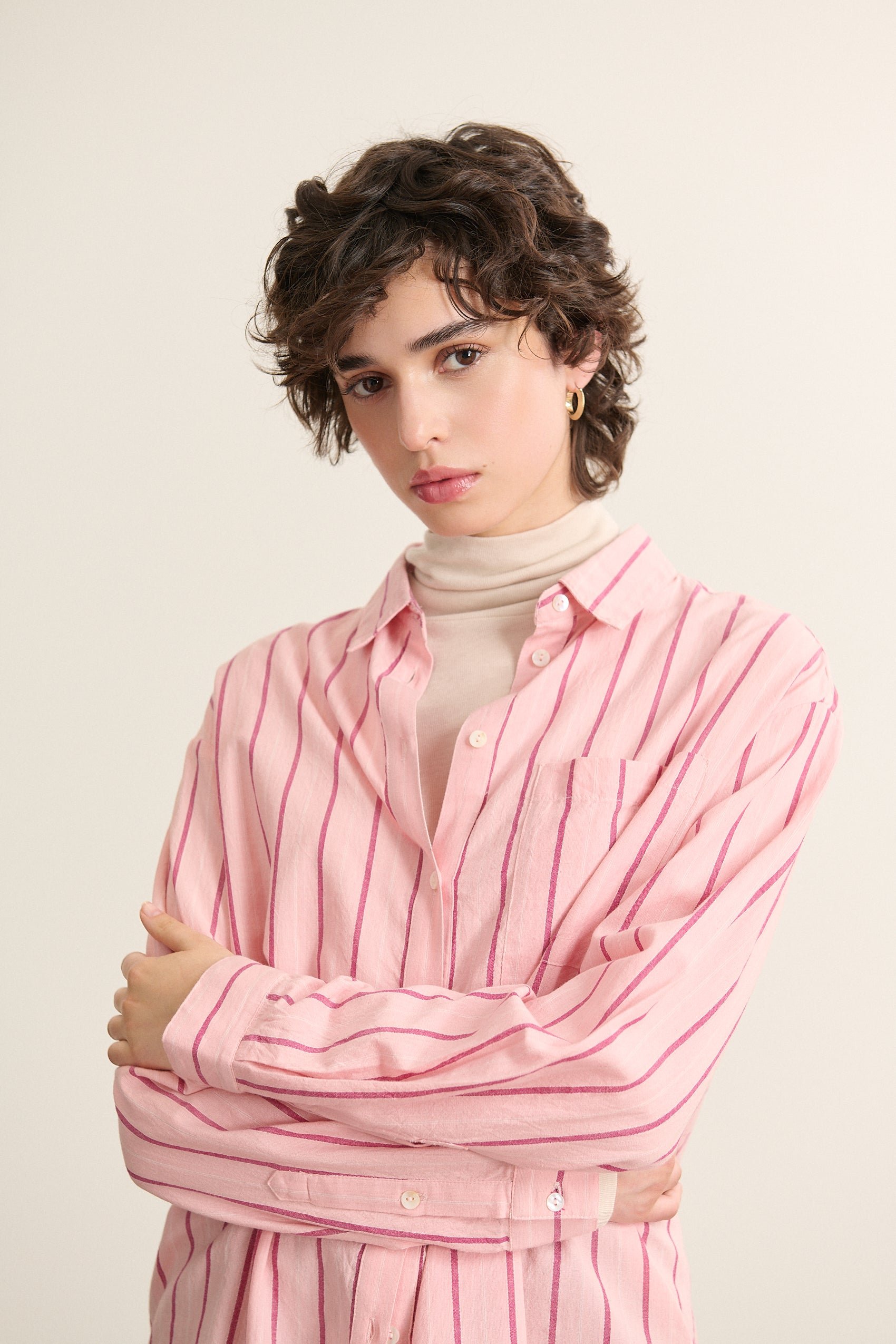 Long-sleeve Striped Shirt GARANCE PARIS Pink