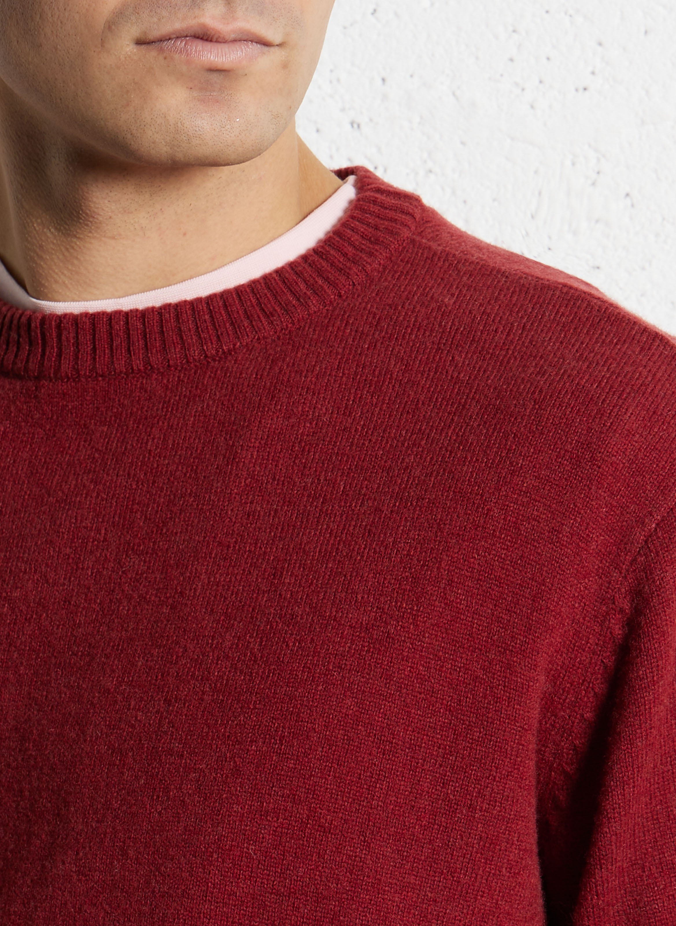 Round-neck wool-blend straight-cut sweater MINIMUM Red