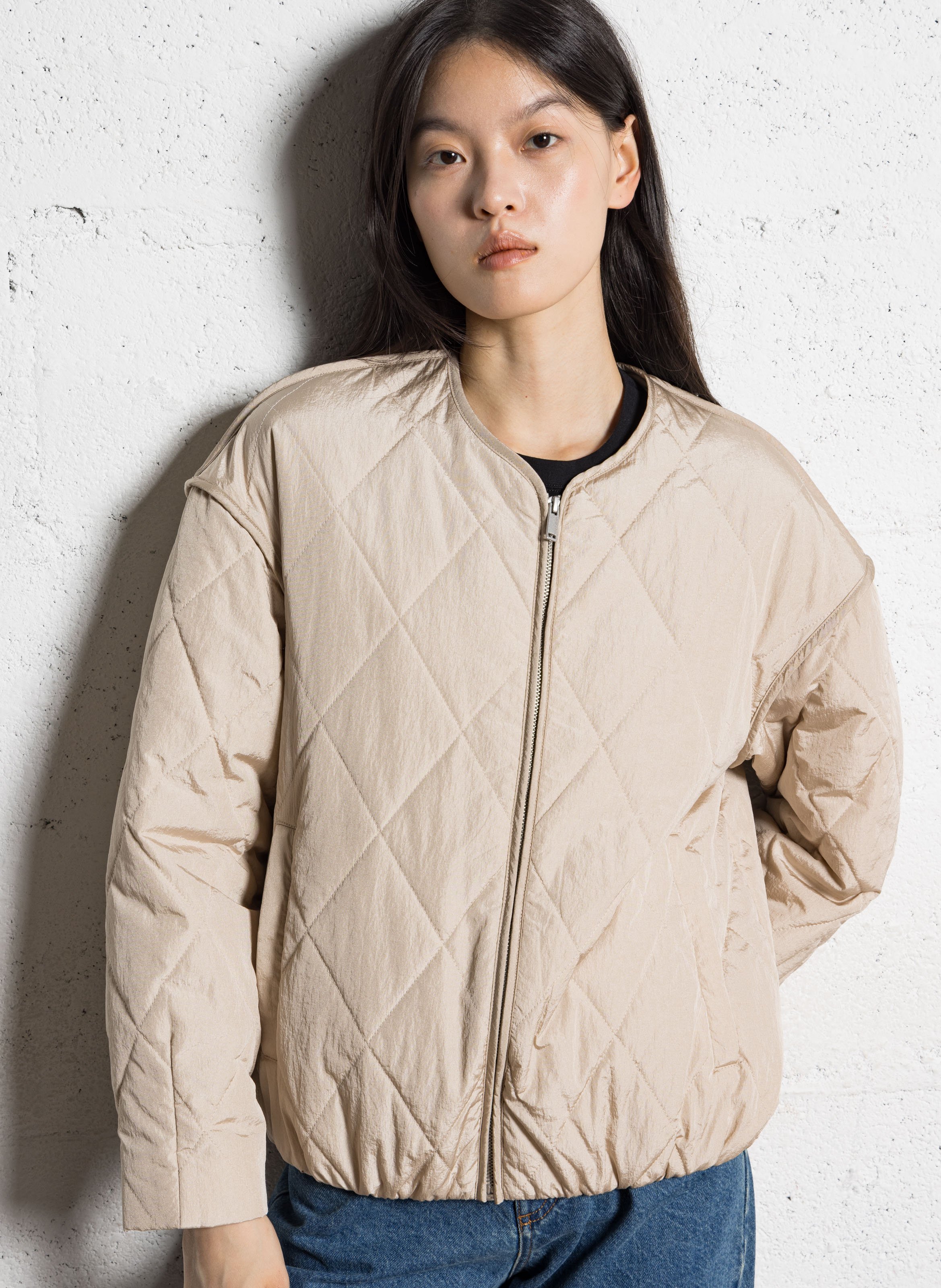 Oversized quilted V-neck under-jacket IKKS Golden