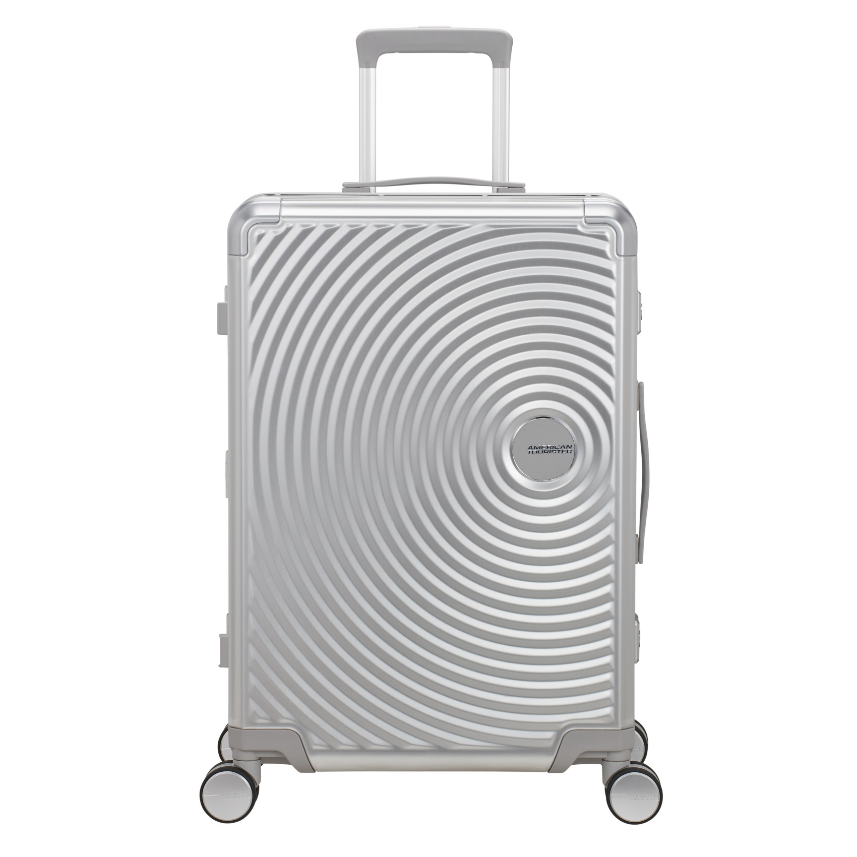 Aluminum suitcase with 4 wheels size M AMERICAN TOURISTER Silver