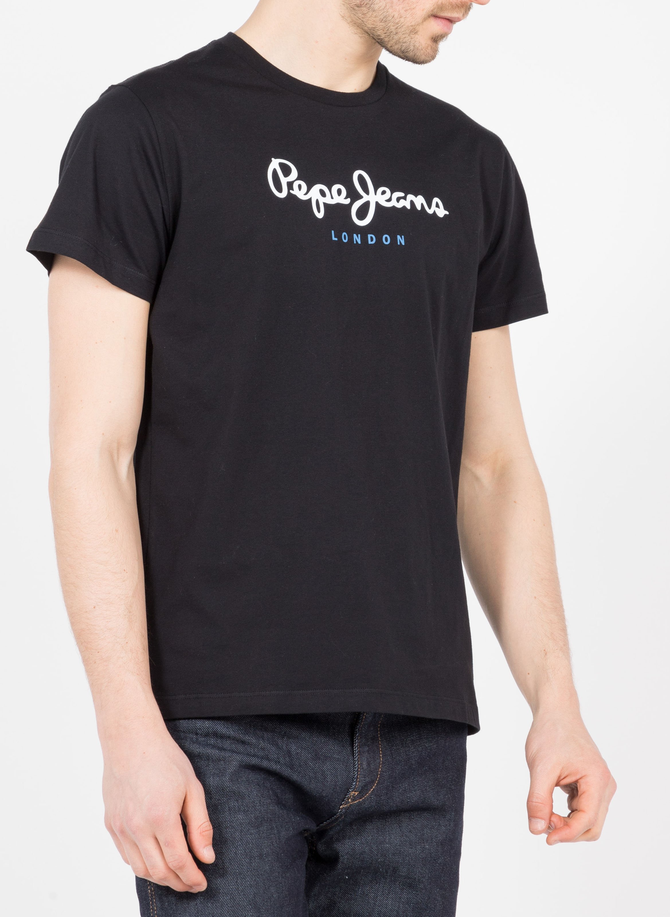 Round-neck cotton T-shirt with screen print PEPE JEANS