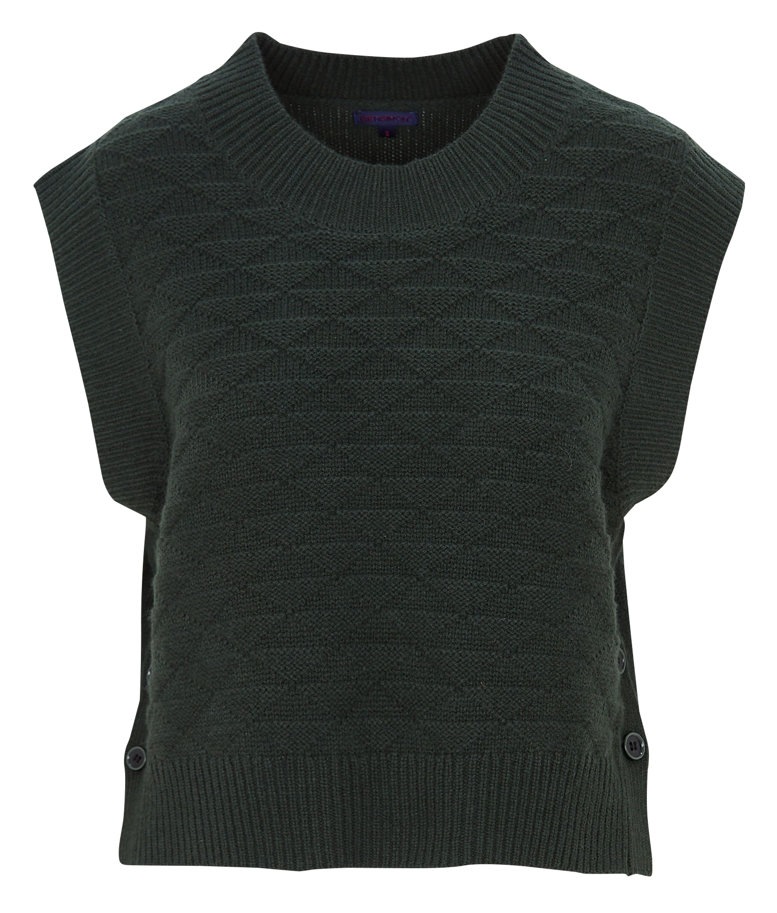 Pull col V en laine BENSIMON Kaki