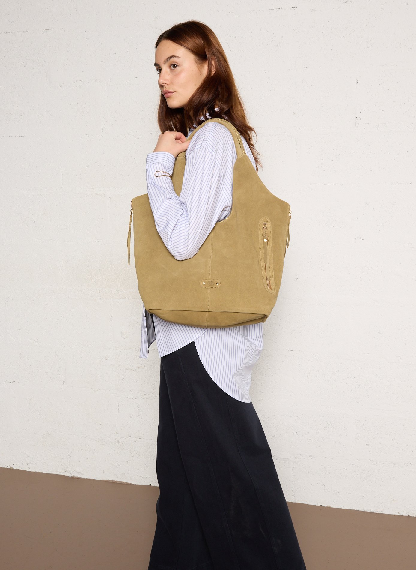 Cabas en cuir MILA LOUISE Vert