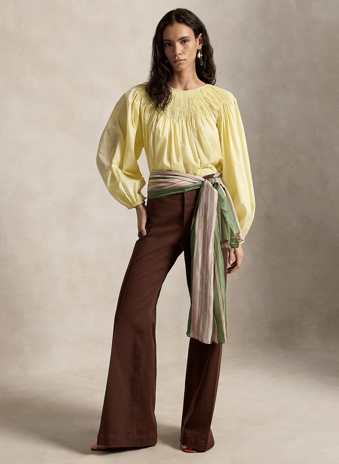 Blouse oversize col rond en coton POLO RALPH LAUREN Amarillo