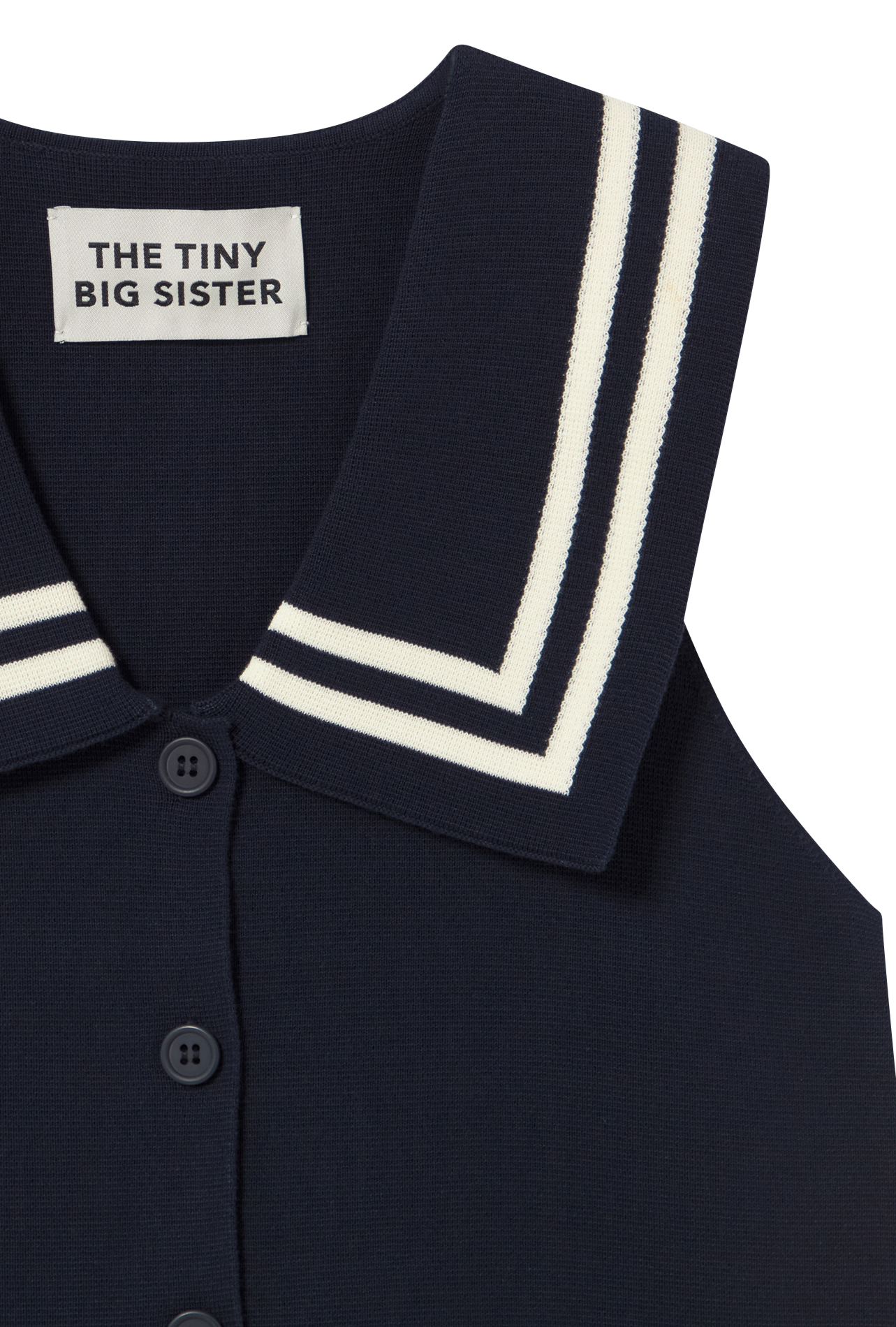 Top cotton sailor collar THE TINY BIG SISTER Blue