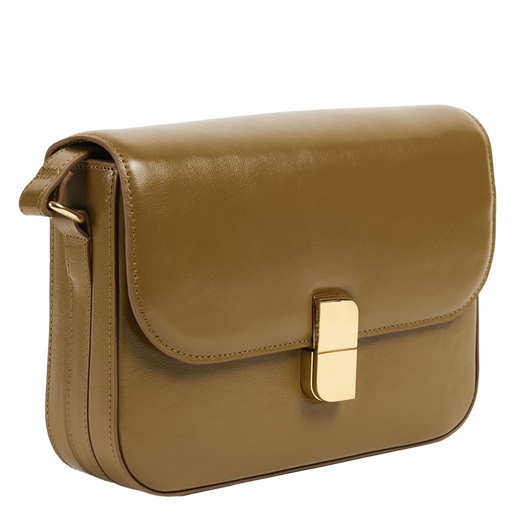 Sac bandoulière à rabat en cuir Marron