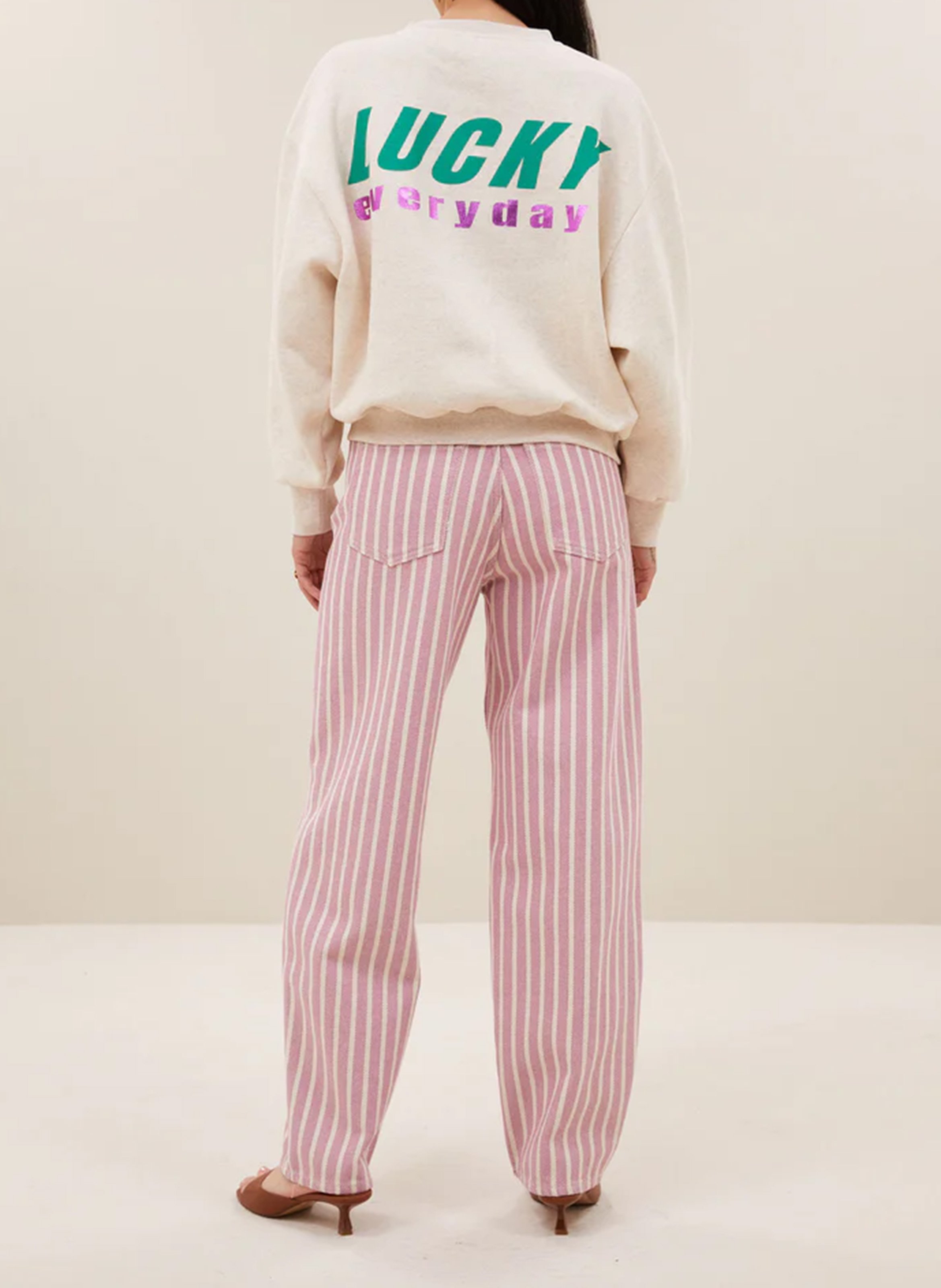 Sweat oversize en coton mélangé BY BAR Rose