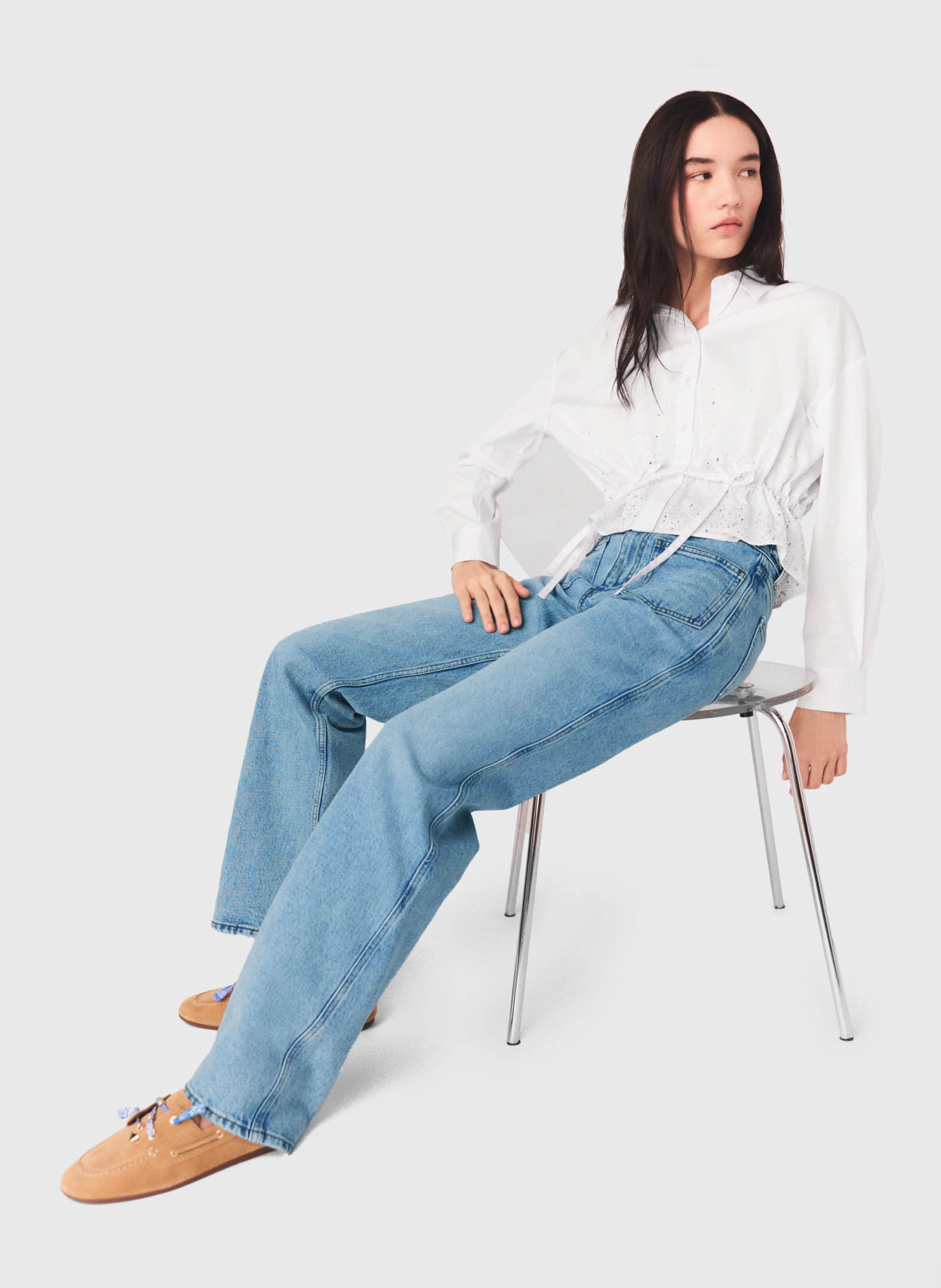 Vaquero recto de mezcla de algodón MAJE Azul