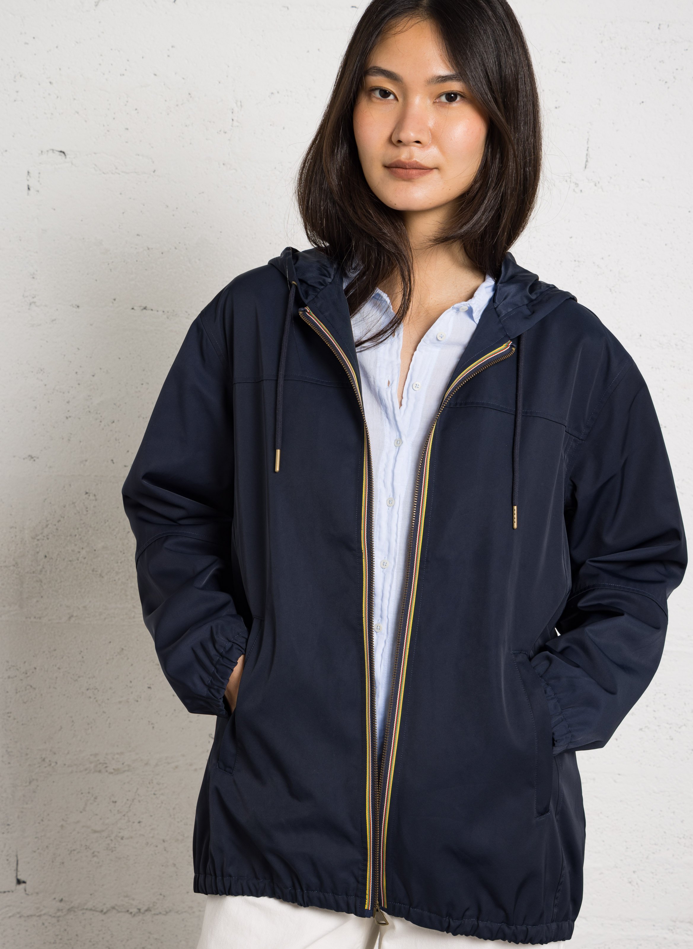 Parka mit geradem Schnitt und Rundhalsausschnitt mit Kapuze MAISON 123 Blau