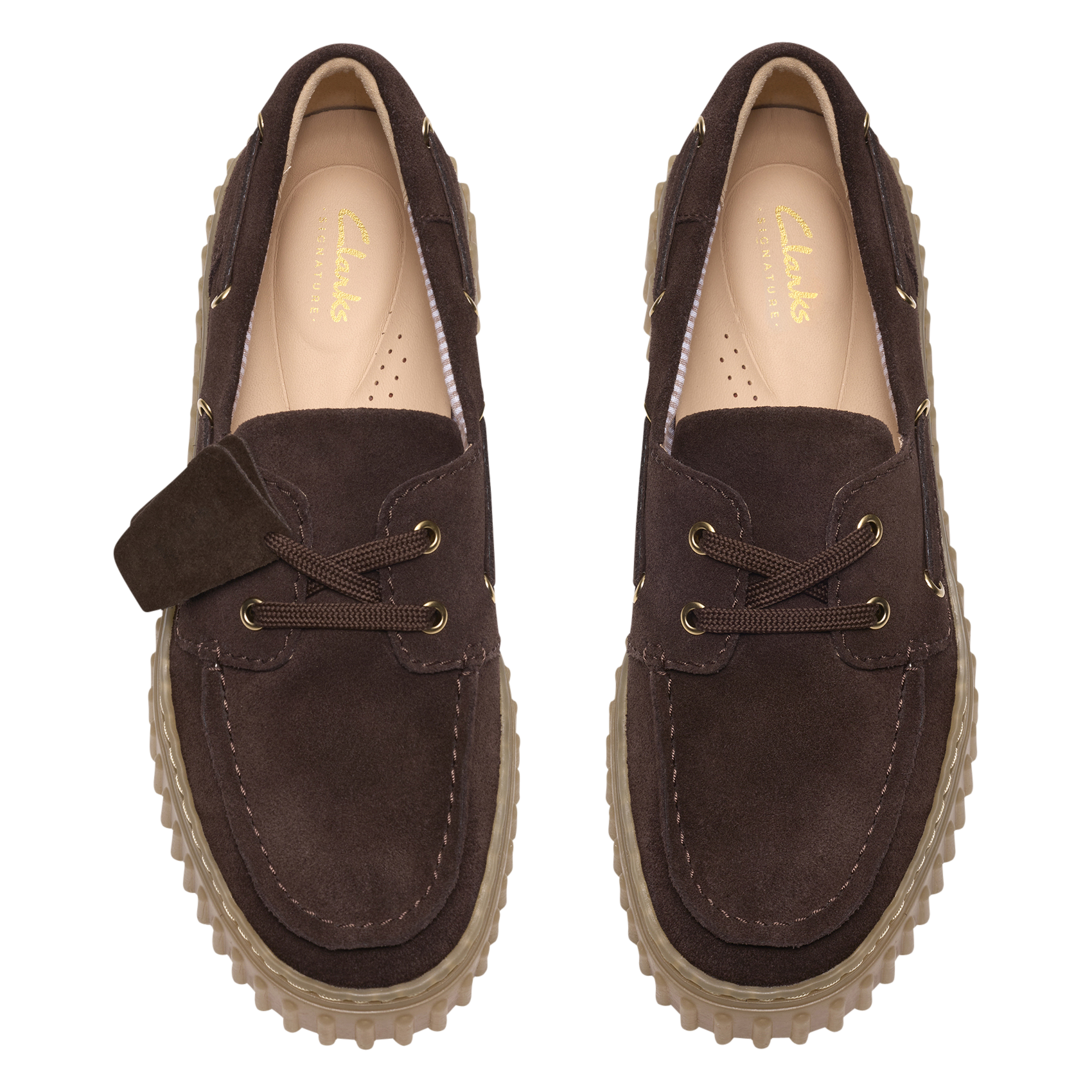 Leather deck shoes CLARKS Brown