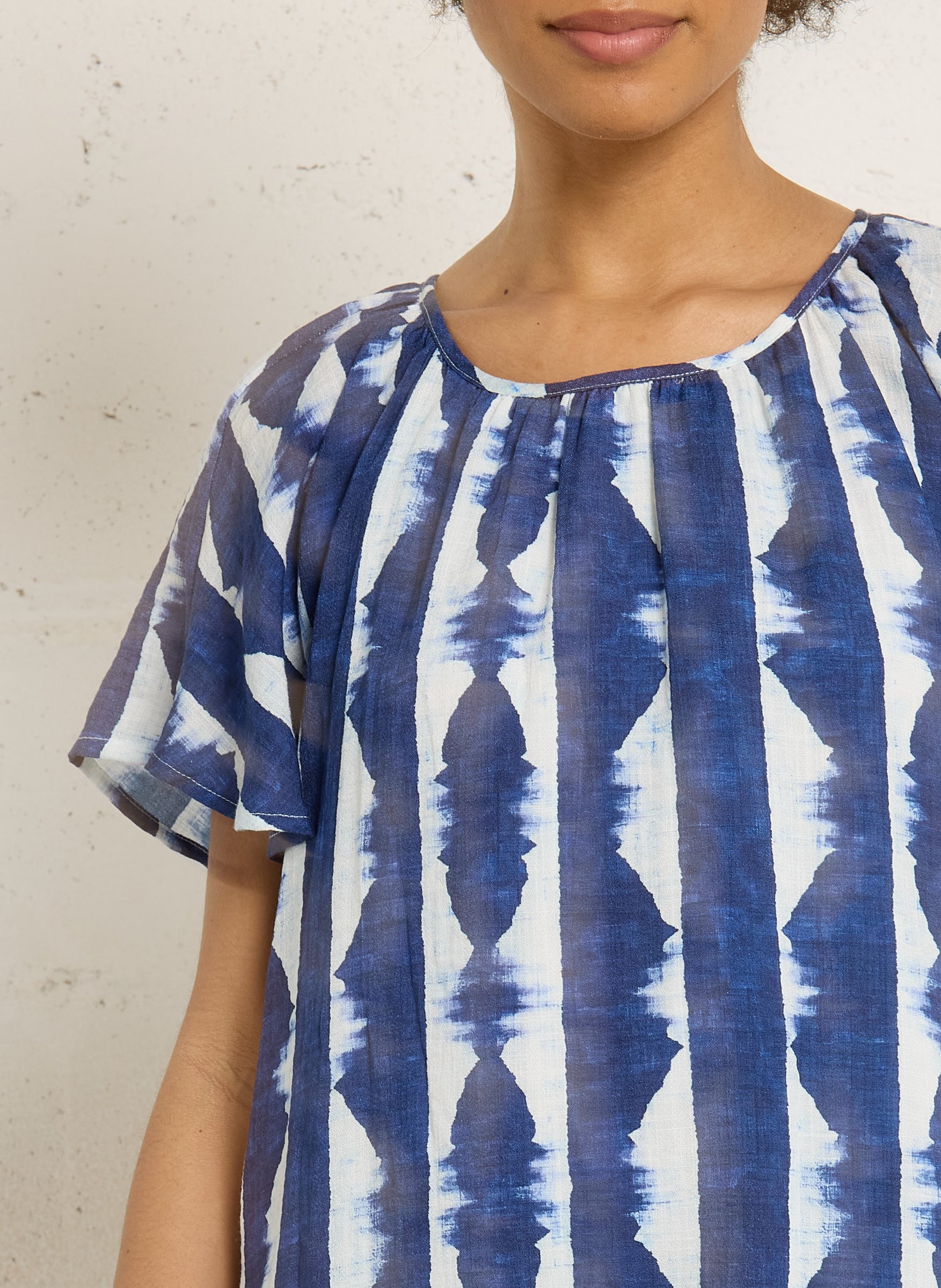 Robe droite en coton THE KORNER Bleu