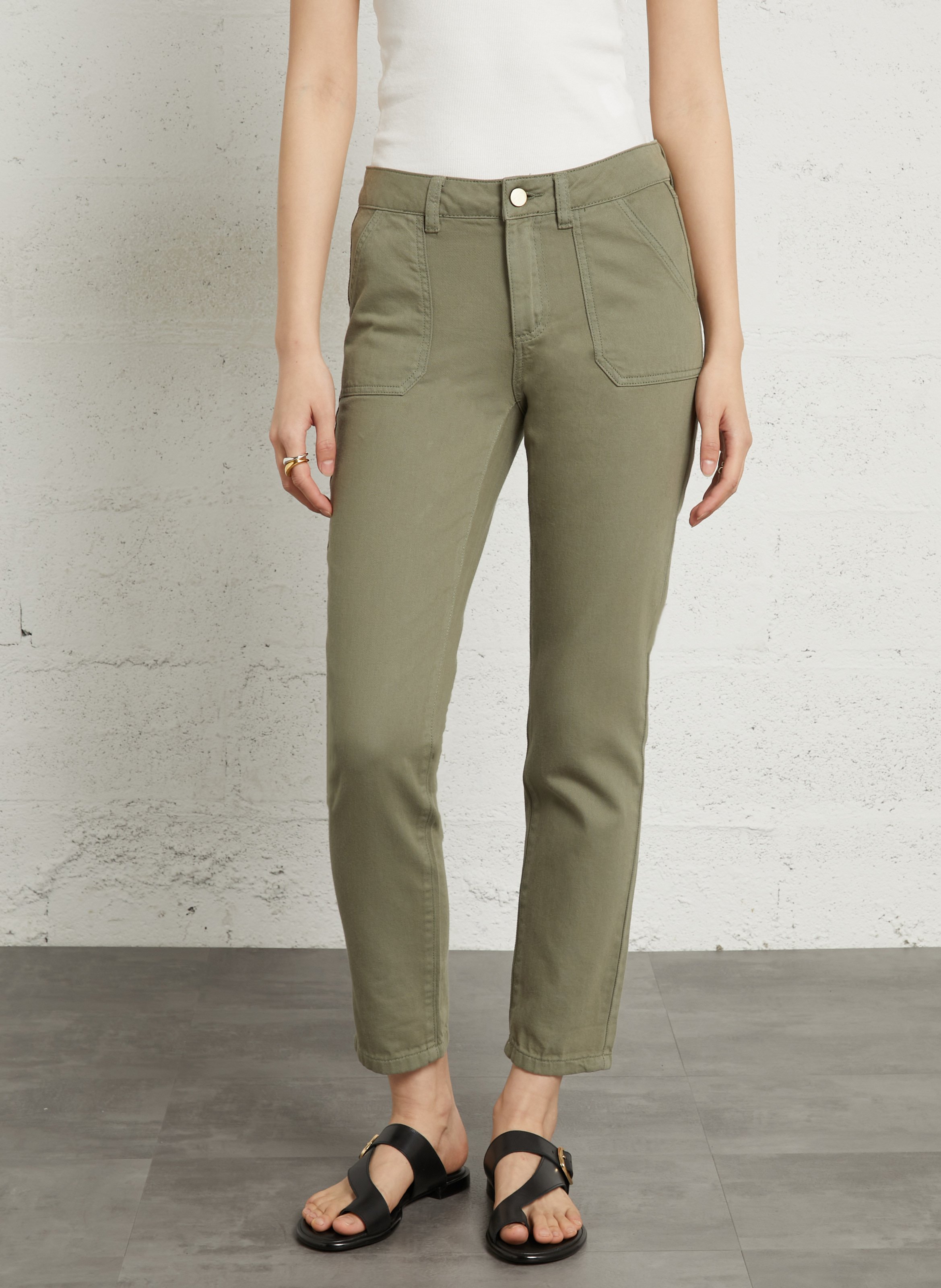 Mid-rise solid chino pants MAISON 123 Green
