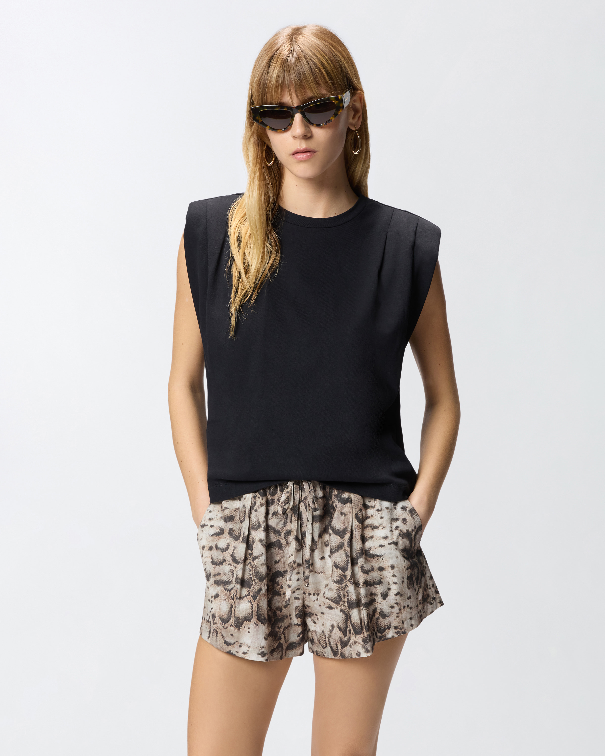 T-shirt sans manches en jersey double PINKO