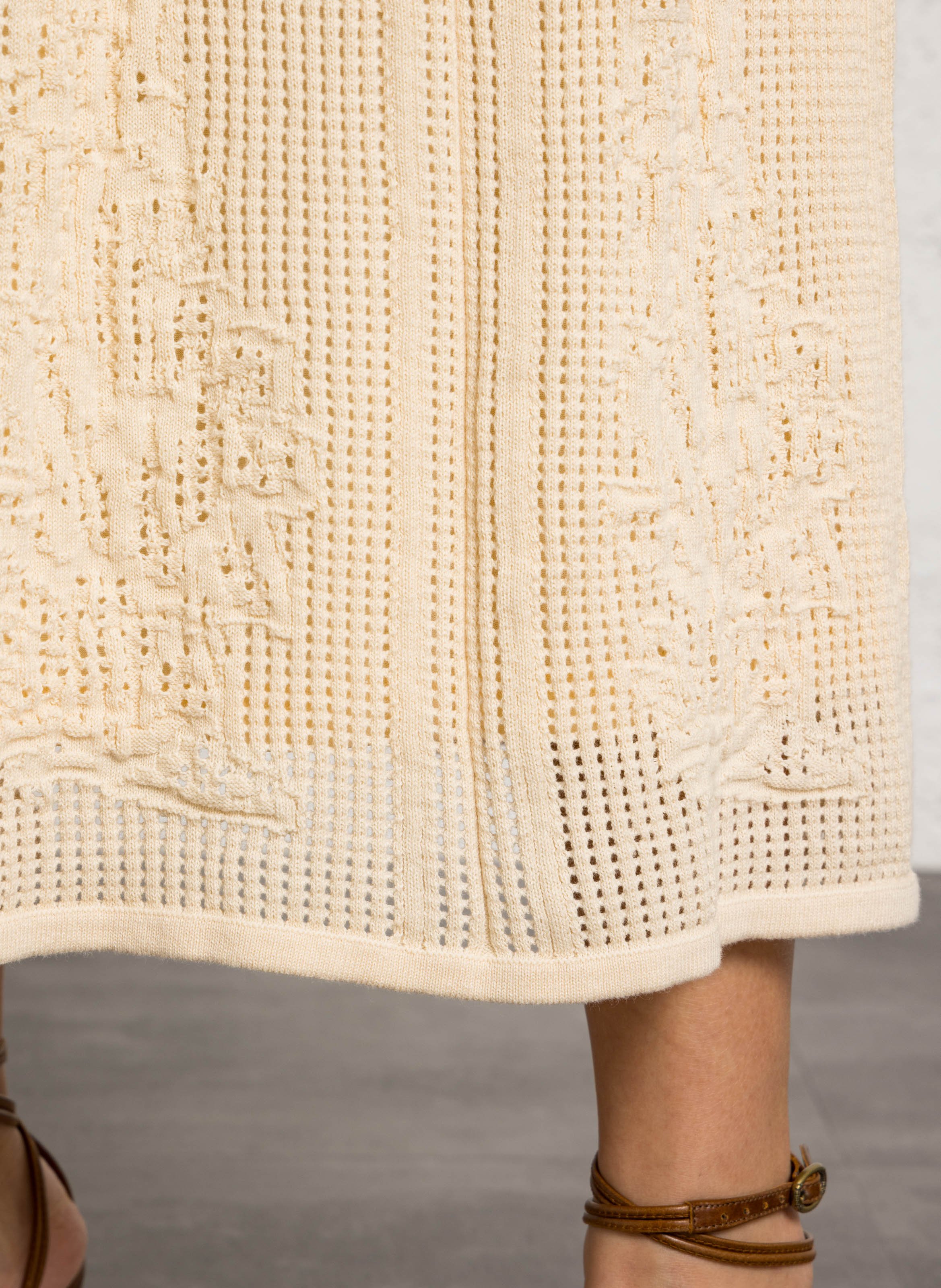 Jupe midi en coton MAISON 123 Beige