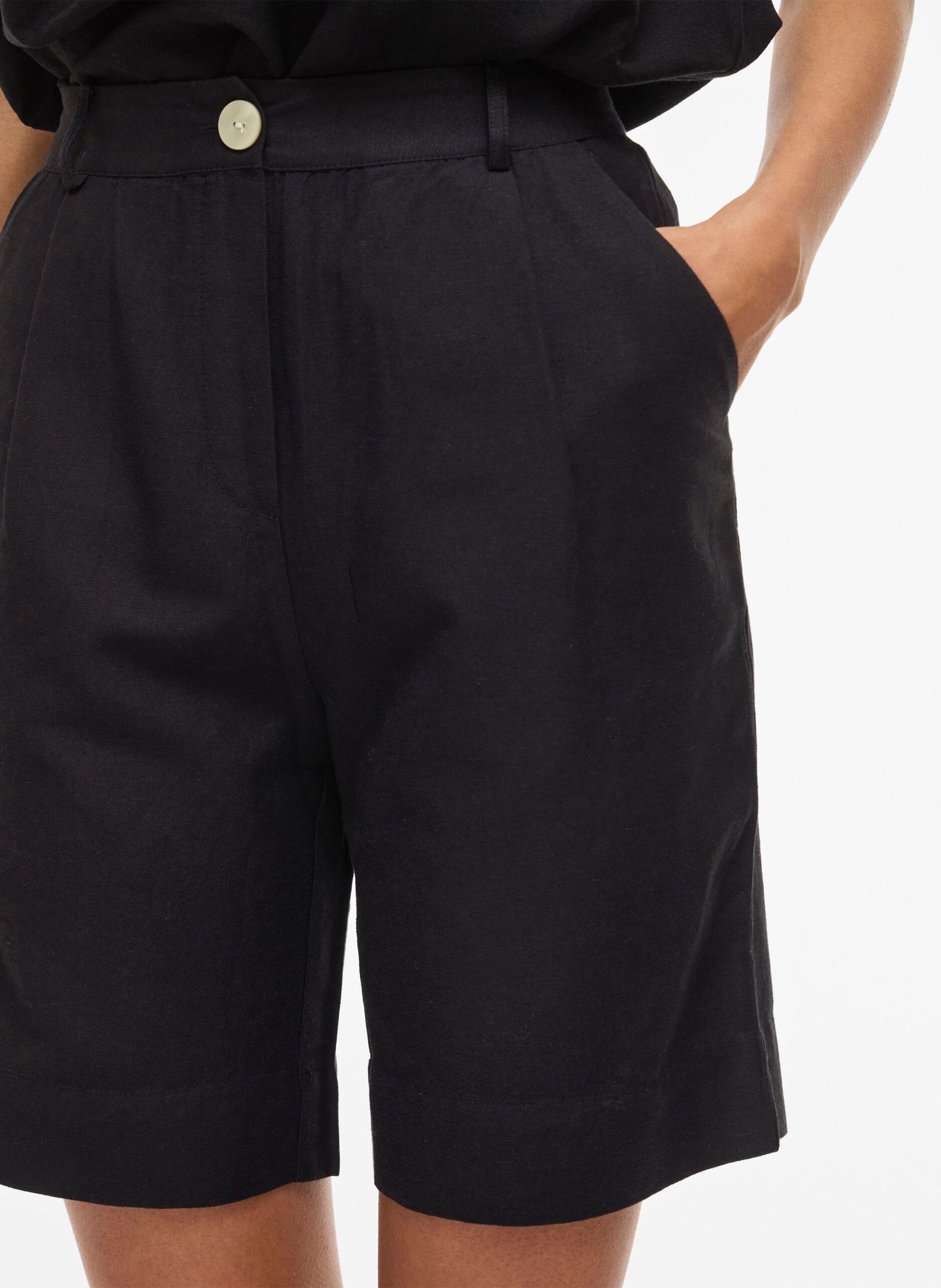 Lange, effen jurk met V-hals VILA Zwart