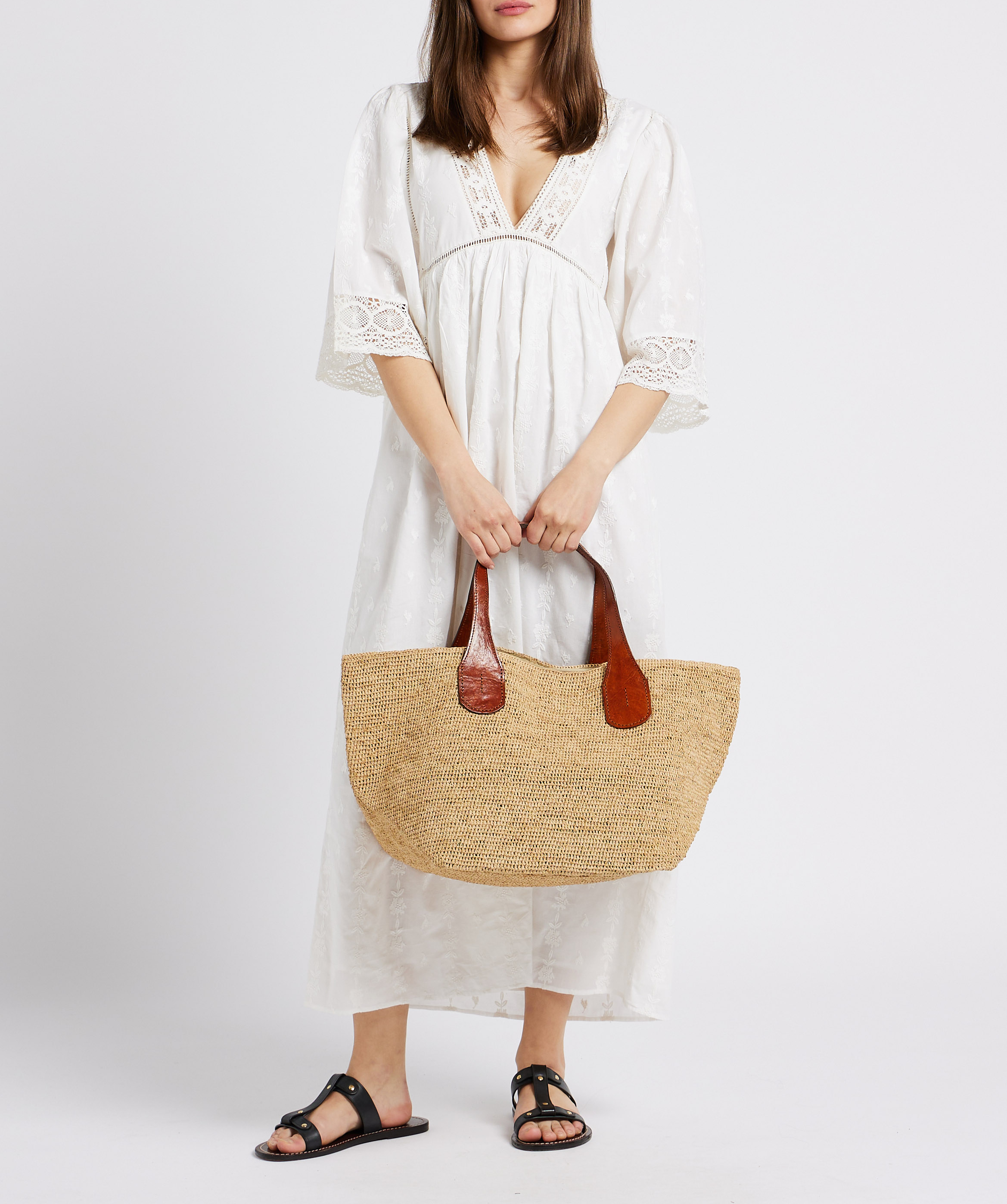 Raffia tote bag IBELIV Beige