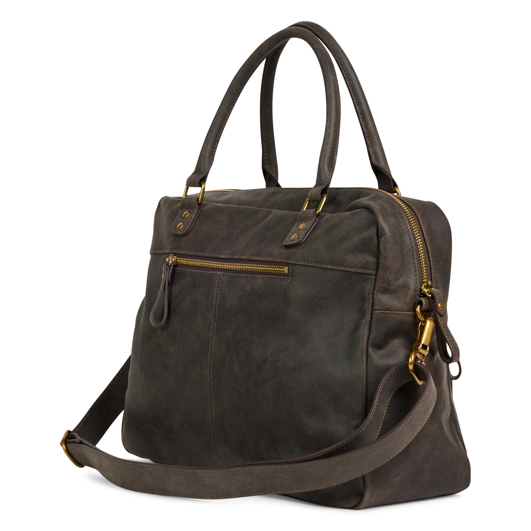 Cabas multipoches en cuir NAT & NIN Marron