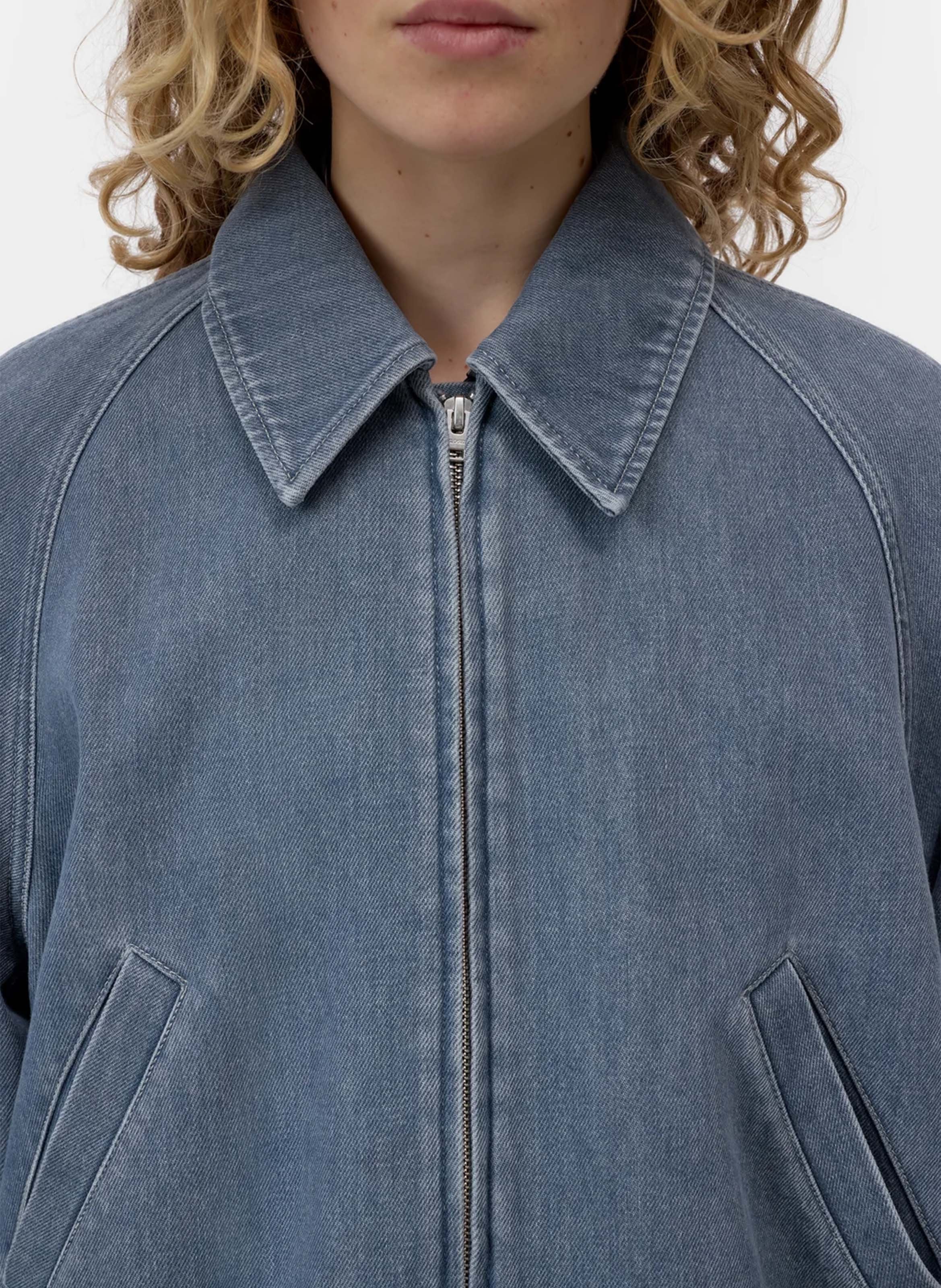 Straight cotton jacket with classic collar CLOSED Grey