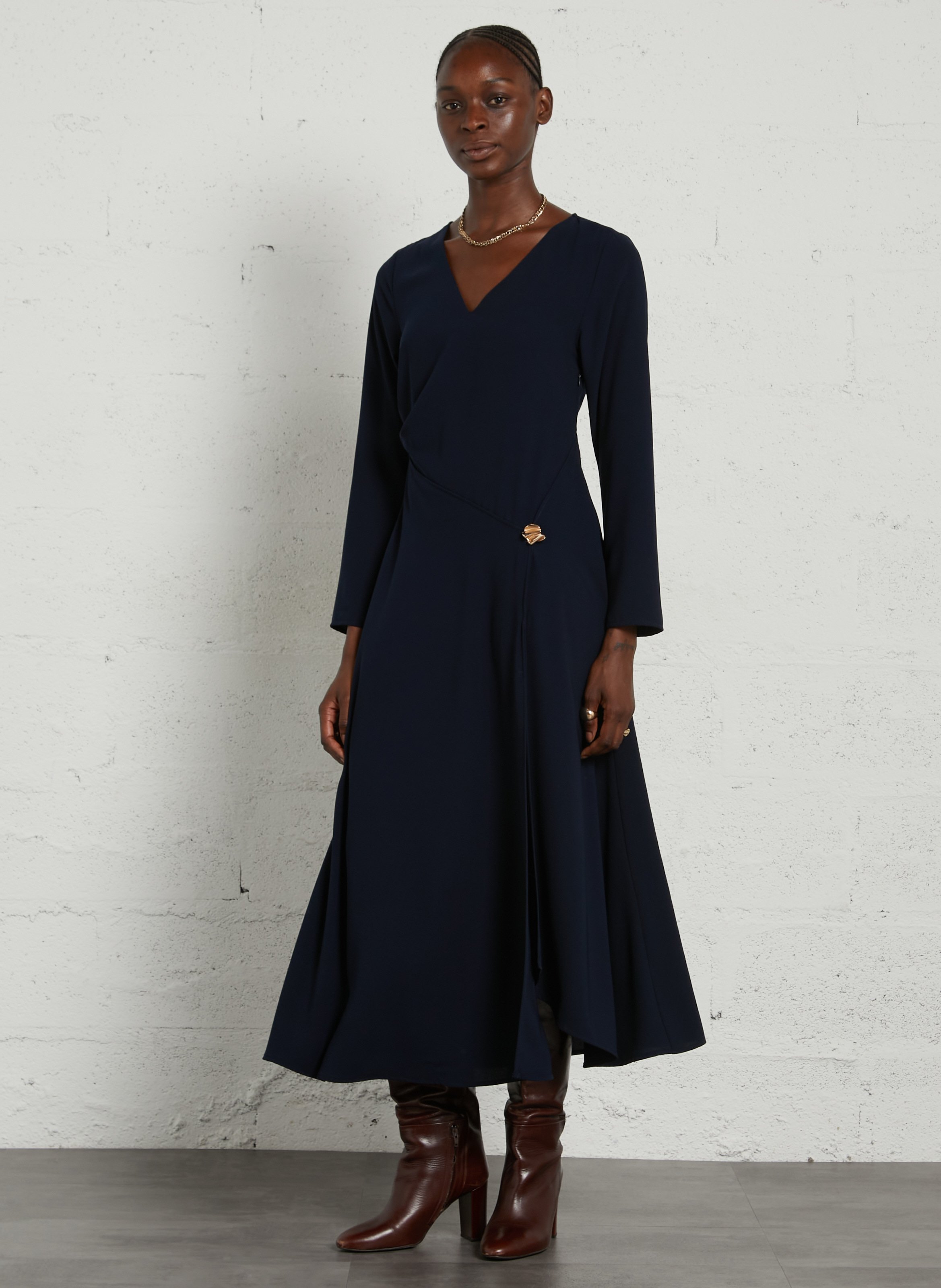 Robe asymétrique midi unie LA PETITE ETOILE Bleu