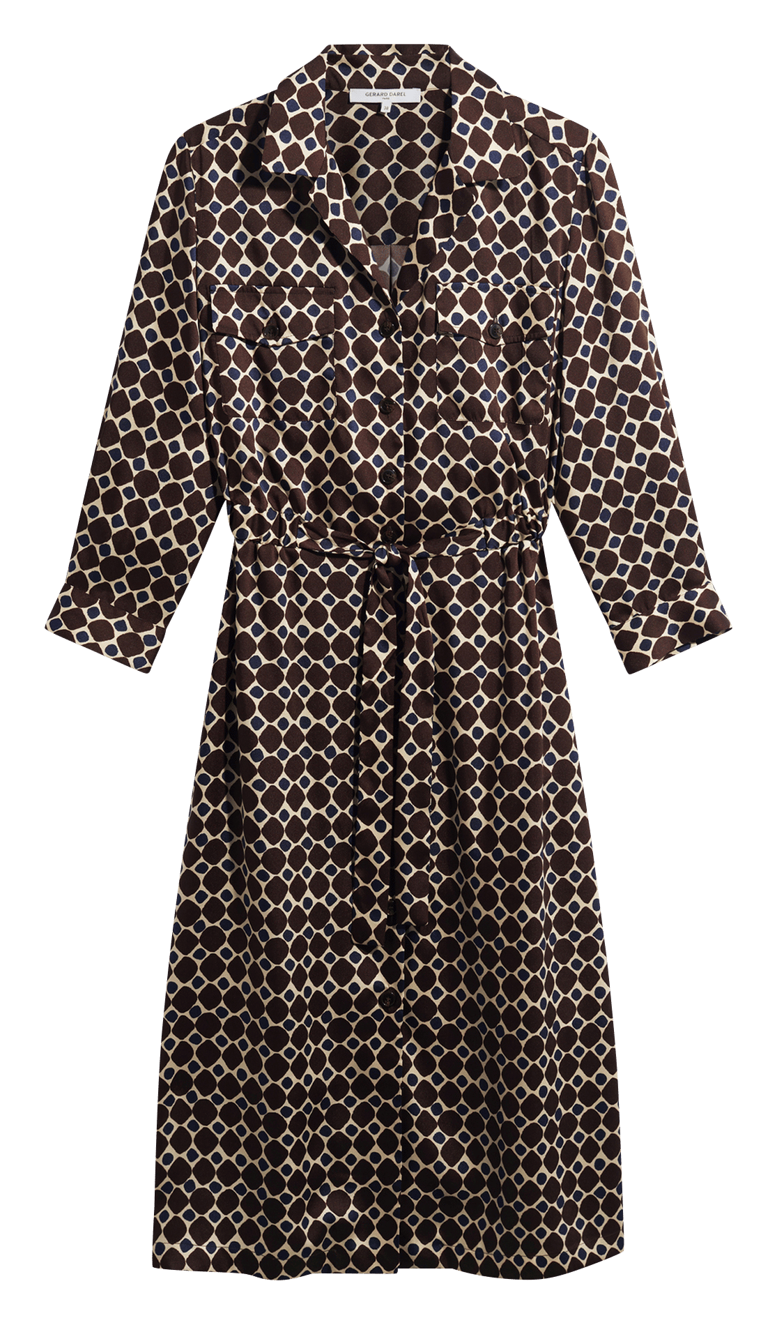 Robe midi imprimée GERARD DAREL Marron