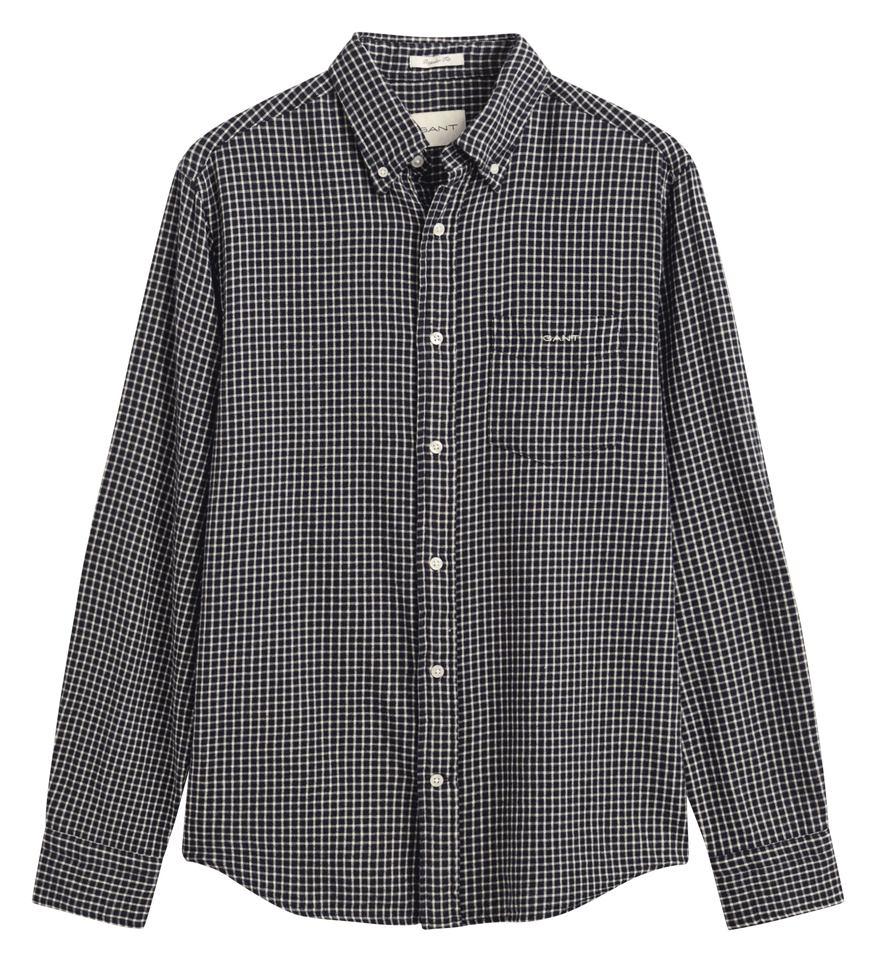 Chemise droite col classique à carreaux en coton GANT Bleu