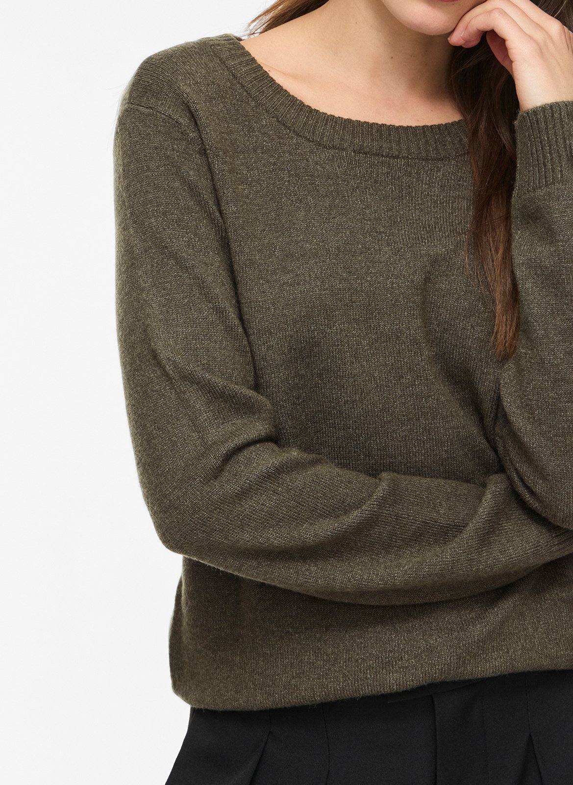 Round-neck sweater VILA Khaki
