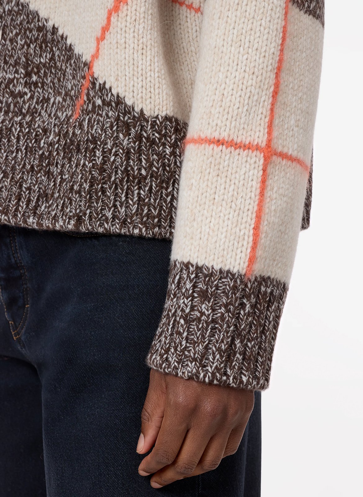 Straight high-neck jacquard wool blend sweater CLOSED Multicolored