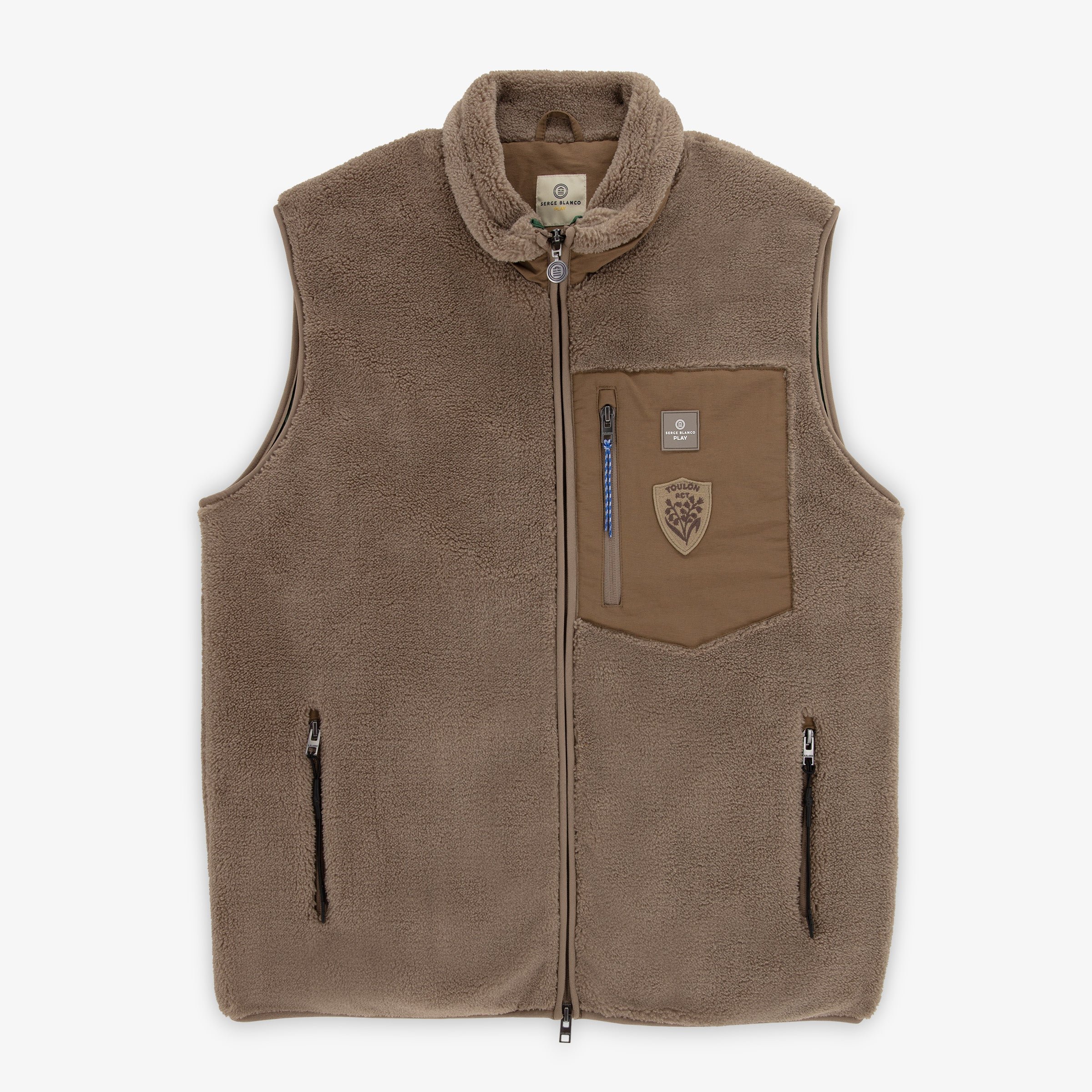 Sleeveless sherpa fleece gilet SERGE BLANCO Beige