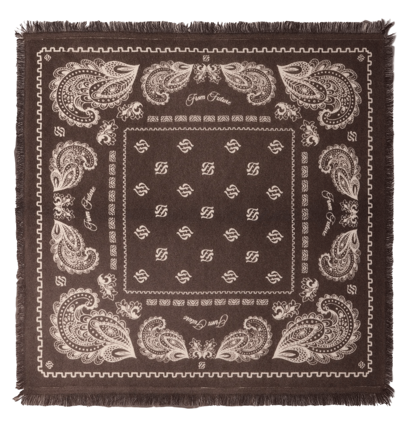 Printed cashmere floaty scarf | Brown FROM FUTURE Women
