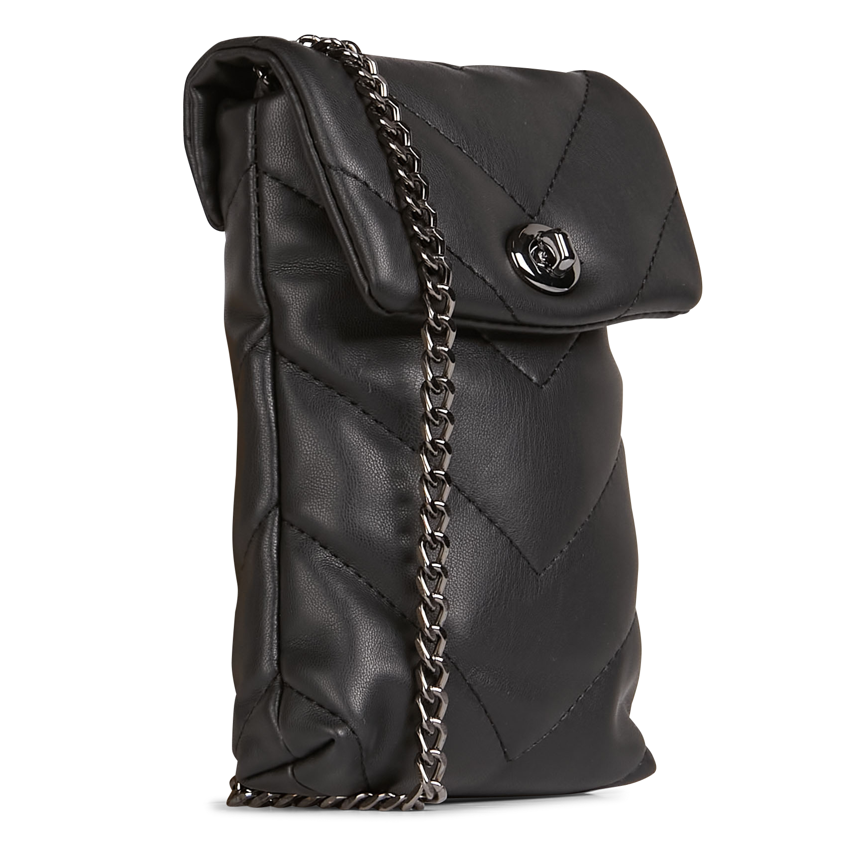 Etui pour téléphone matelassé AU PRINTEMPS PARIS Noir