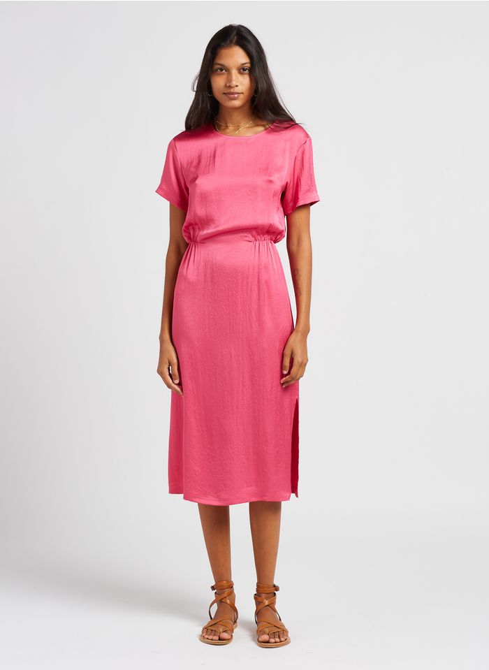 AMERICAN VINTAGE Halflange satijnachtige jurk | Roze